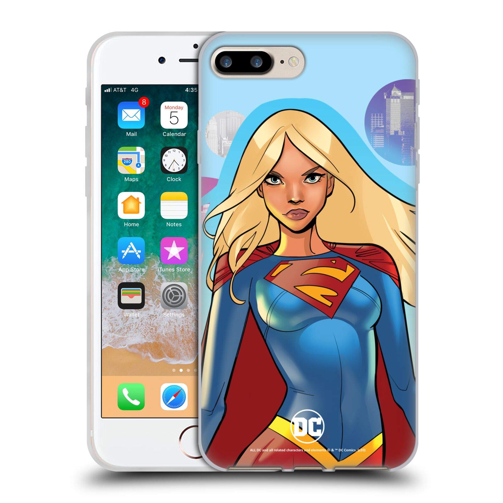 Head Case Designs Officially Licensed DC Supergirl Soft Gel Case for iPhone 7 Plus/8 Plus - Durable Protection & Stylish Superhero Design for Everyday Use