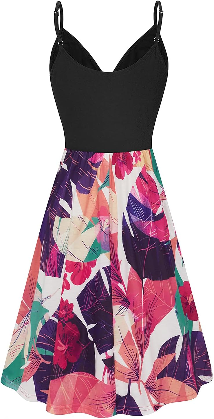 Elegant V-Neck Spaghetti Strap Casual Dress with Pockets - Perfect for Summer Outings, Beach Vacations & Date Nights