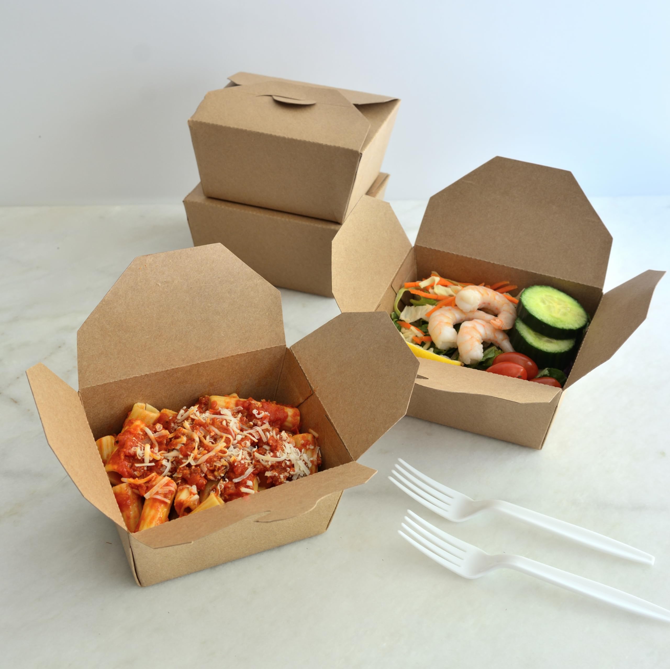 Youngever 50-Pack 26oz Disposable Food Containers - Eco-Friendly Takeout Boxes for Restaurants & Catering