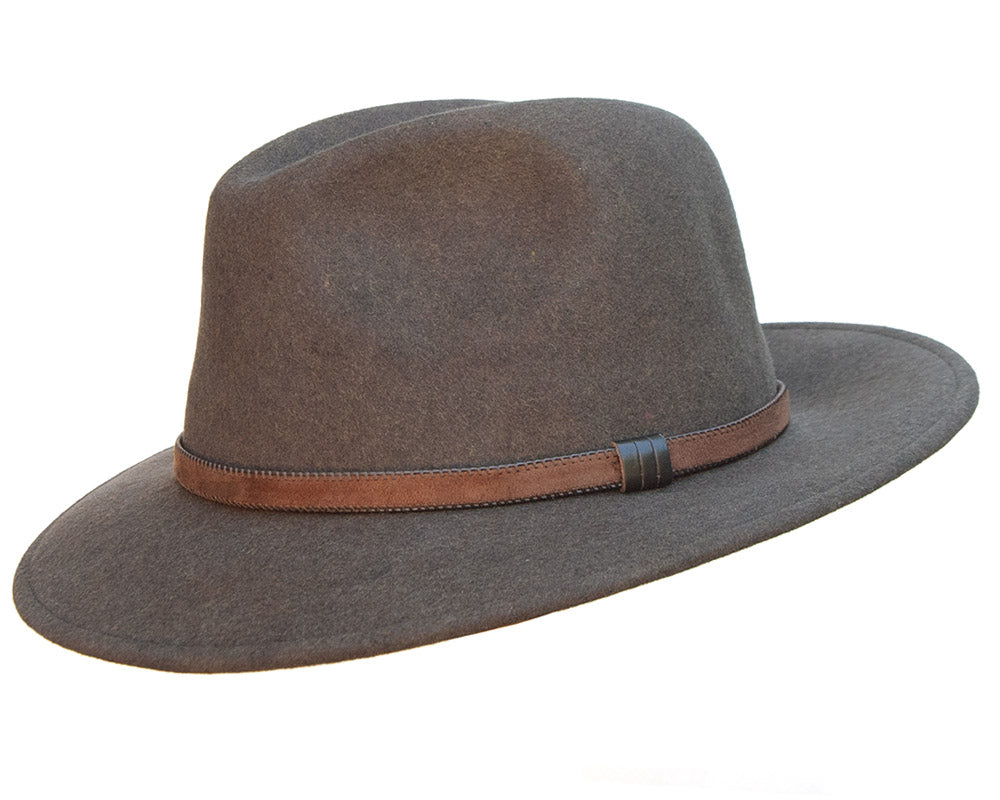 Stanton 'Laurence' Italian Made Foldable Wool Felt Fedora Hat for Men & Women - Classic Fawn Color, Travel-Friendly Design for Outdoor Events, Weddings & Fashion
