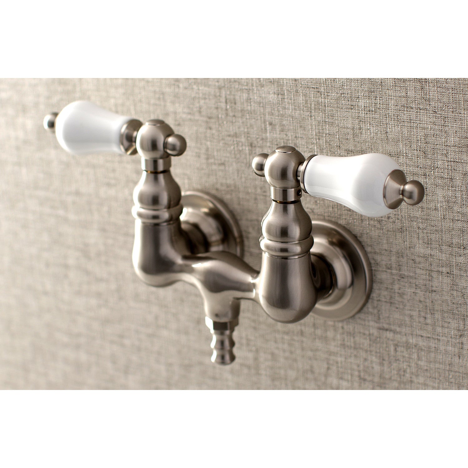 Vintage Clawfoot Tub Faucet - Brushed Nickel Wall Mount 2-Handle 2-Hole Bathtub Faucet for Classic Bathrooms & Luxury Bathing Experience