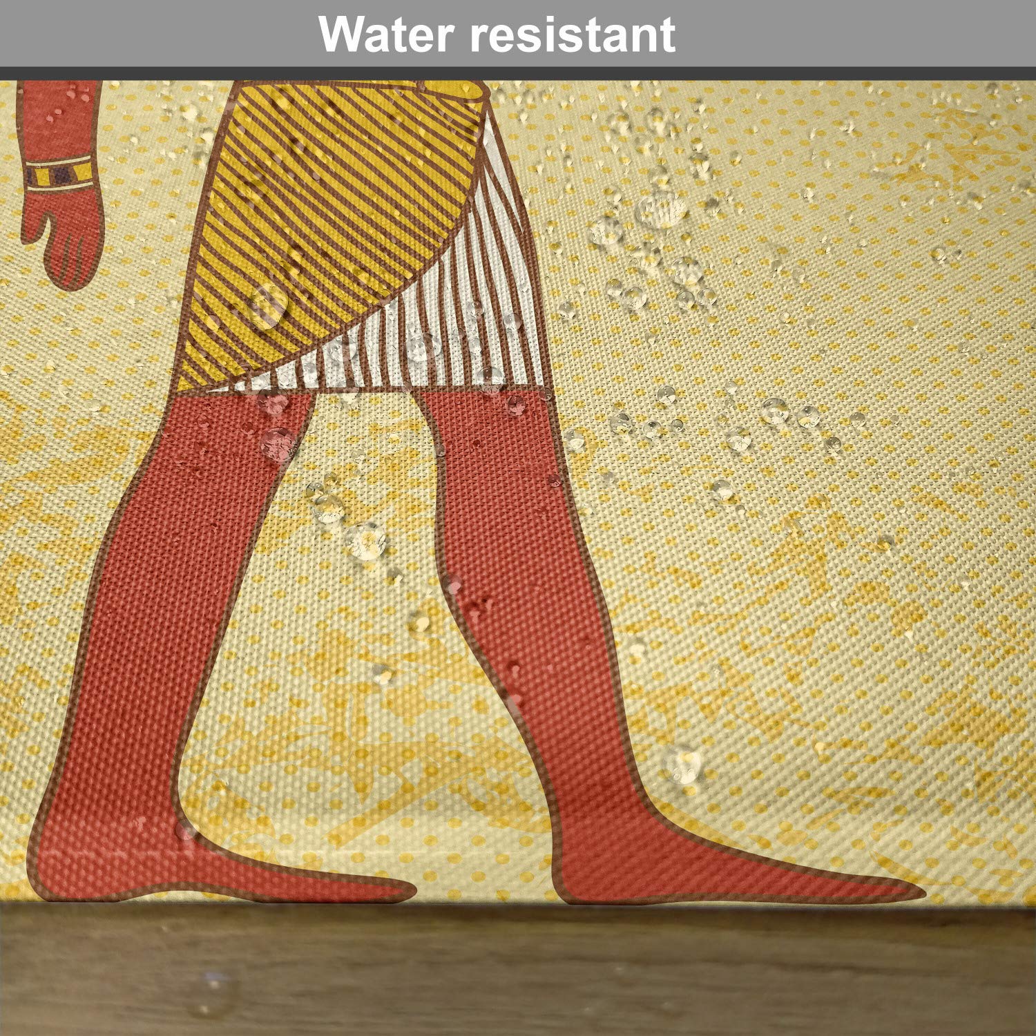 Ambesonne Ethnic Placemats Set of 4 - Egyptian Hieroglyph Retro Myth Papyrus Design Washable Fabric Table Mats for Dining Room & Kitchen Decor in Pale Yellow & Marigold Red | Perfect for Dinner Parties, Holiday Gatherings & Everyday Use