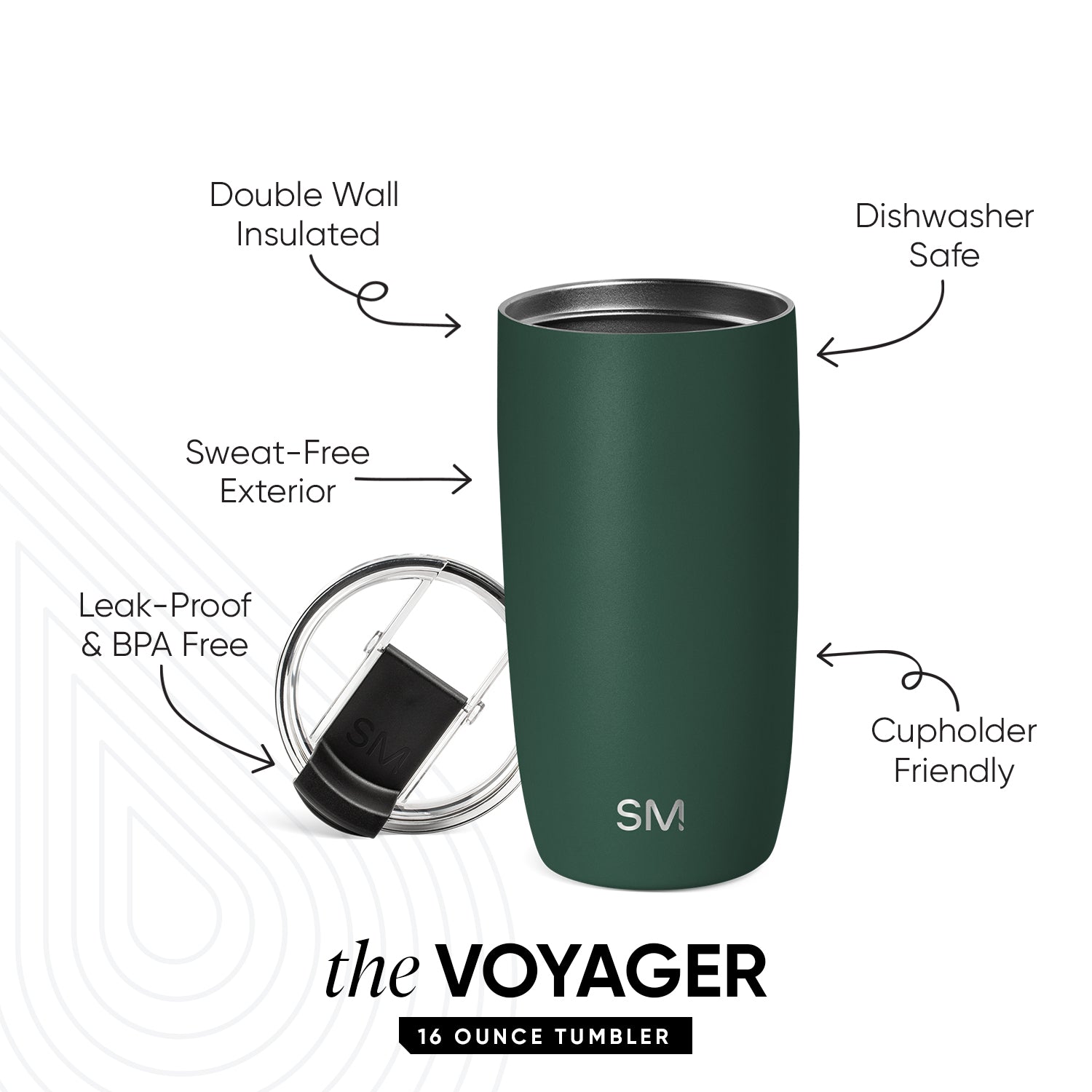 Voyager Insulated Tumbler with Clear Flip Lid & Straw - 20oz Stainless Steel Travel Mug for Hot & Cold Drinks - Perfect for Office, Gym, and Outdoor Adventures