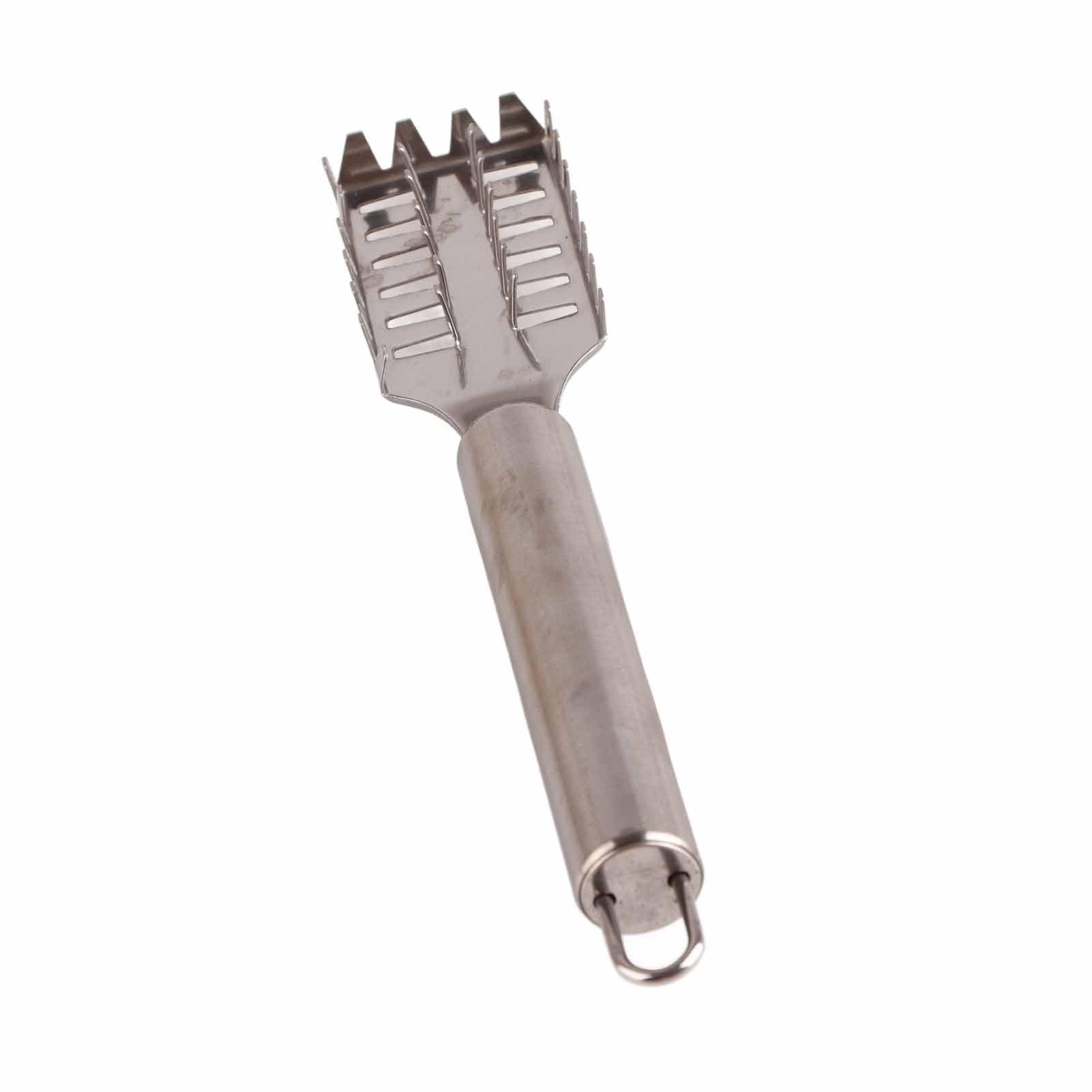 Stainless Steel Fish Scaler Tool with Ergonomic Handle - Kitchen Fish Scale Remover, Fish Skin Scraper & Cleaning Brush - Perfect for Home Cooking, Seafood Prep & Outdoor Fishing