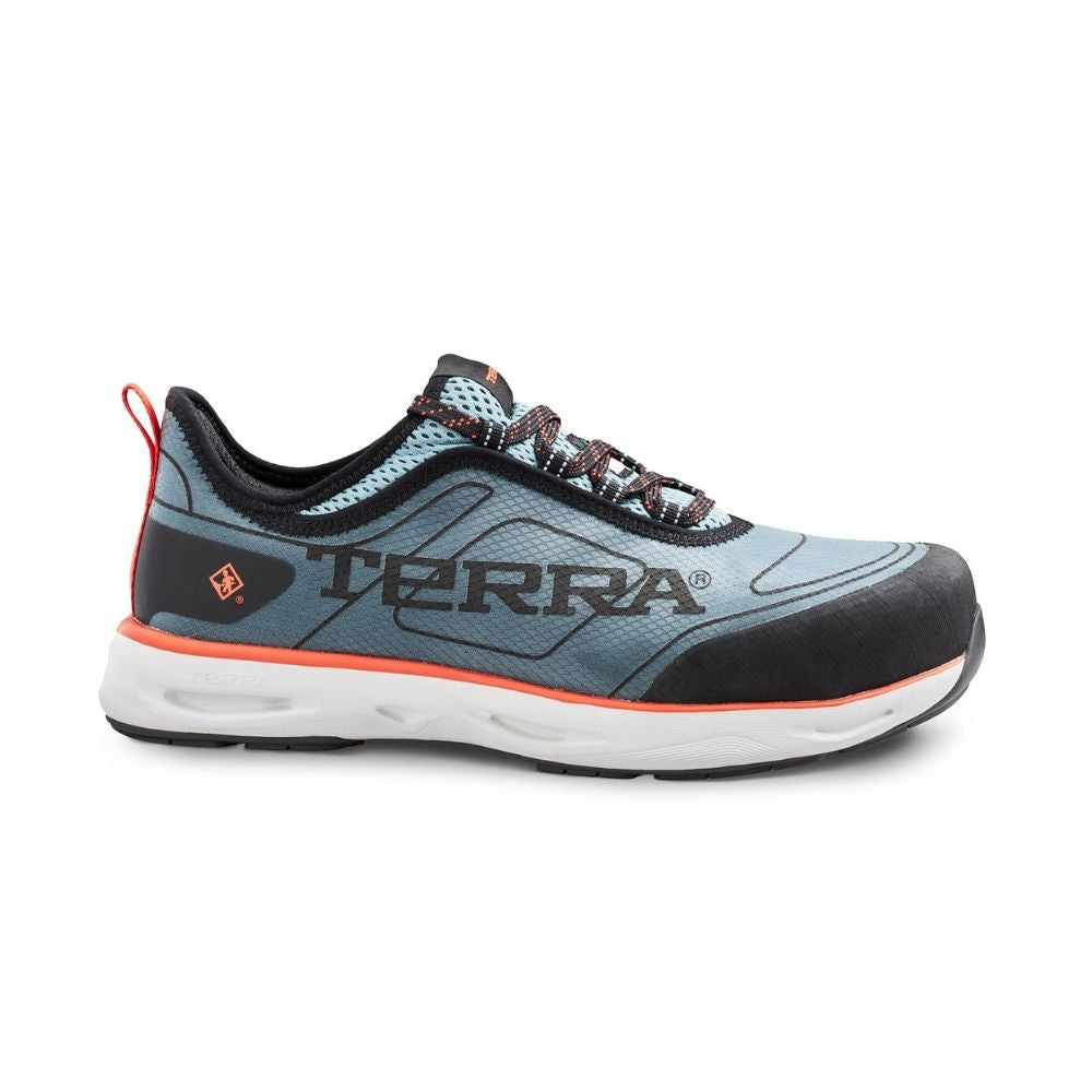 Terra Lites TR0A4NRBFR Unisex Composite Toe Athletic Work Shoes - Lightweight Safety Sneakers for Men & Women, Blue/Red - Perfect for Construction, Warehouse & Industrial Work