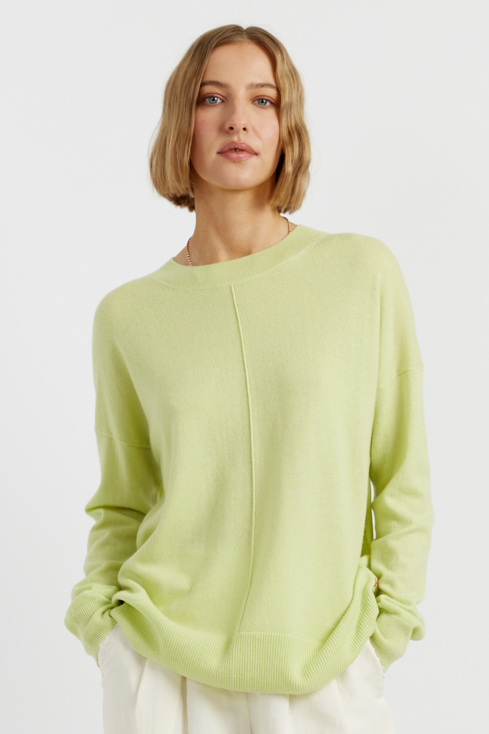Soft & Cozy Lemon Yellow Wool Cashmere Slouchy Sweater for Women - Perfect for Fall & Winter Layering, Casual Outfits & Office Wear