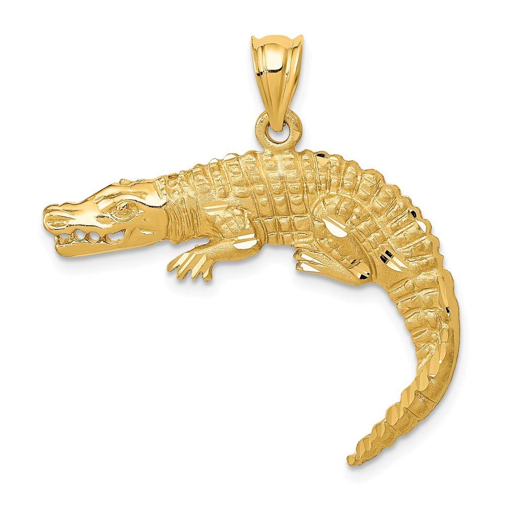 14K Yellow Gold Alligator Pendant Necklace for Women - Elegant Animal Jewelry Gift for Her - Perfect for Birthday, Anniversary & Everyday Wear