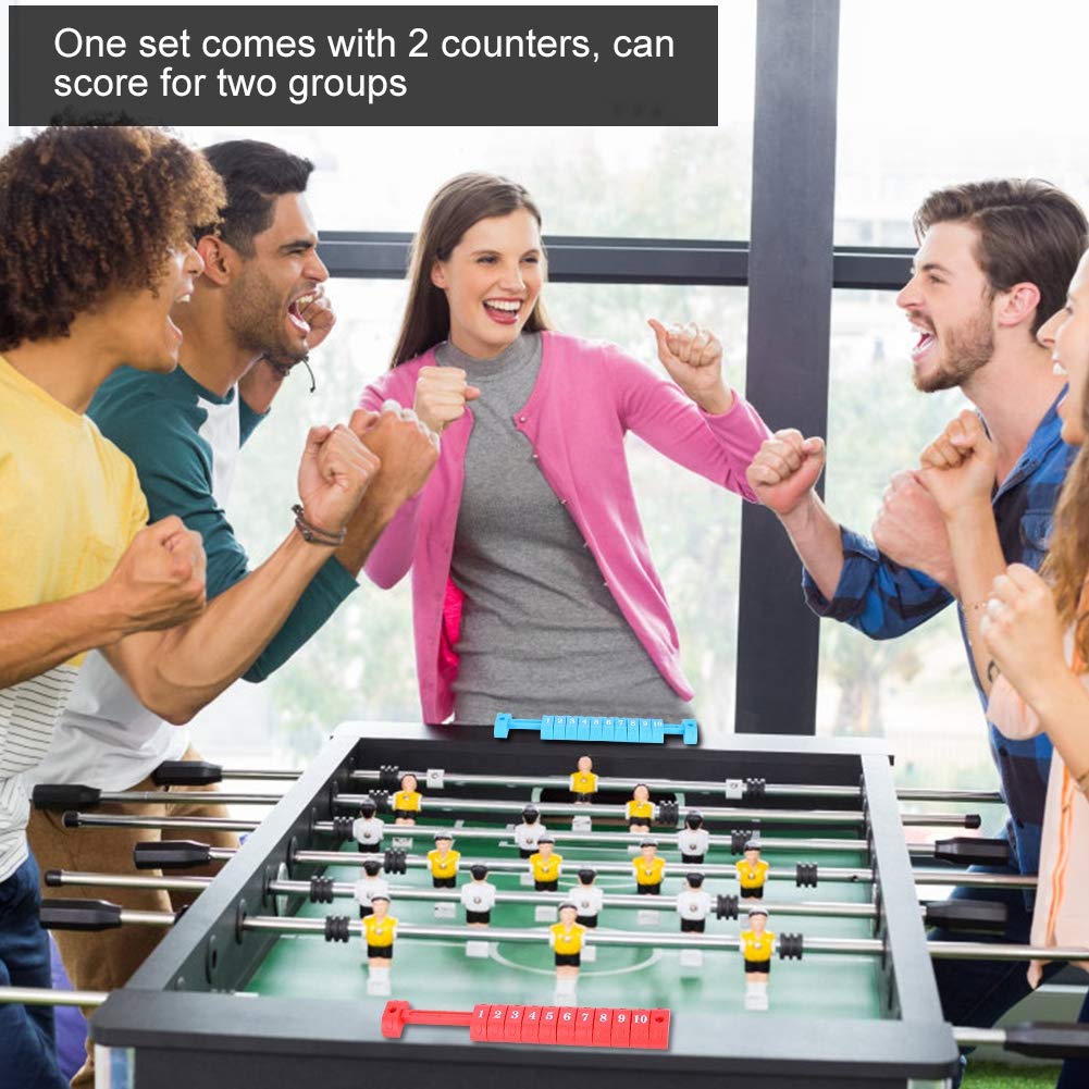 2Pcs Foosball Table Score Counter - Red & Blue Air Hockey Scoring Units for Table Football Games | Perfect for Home Game Rooms, Bars, and Arcades