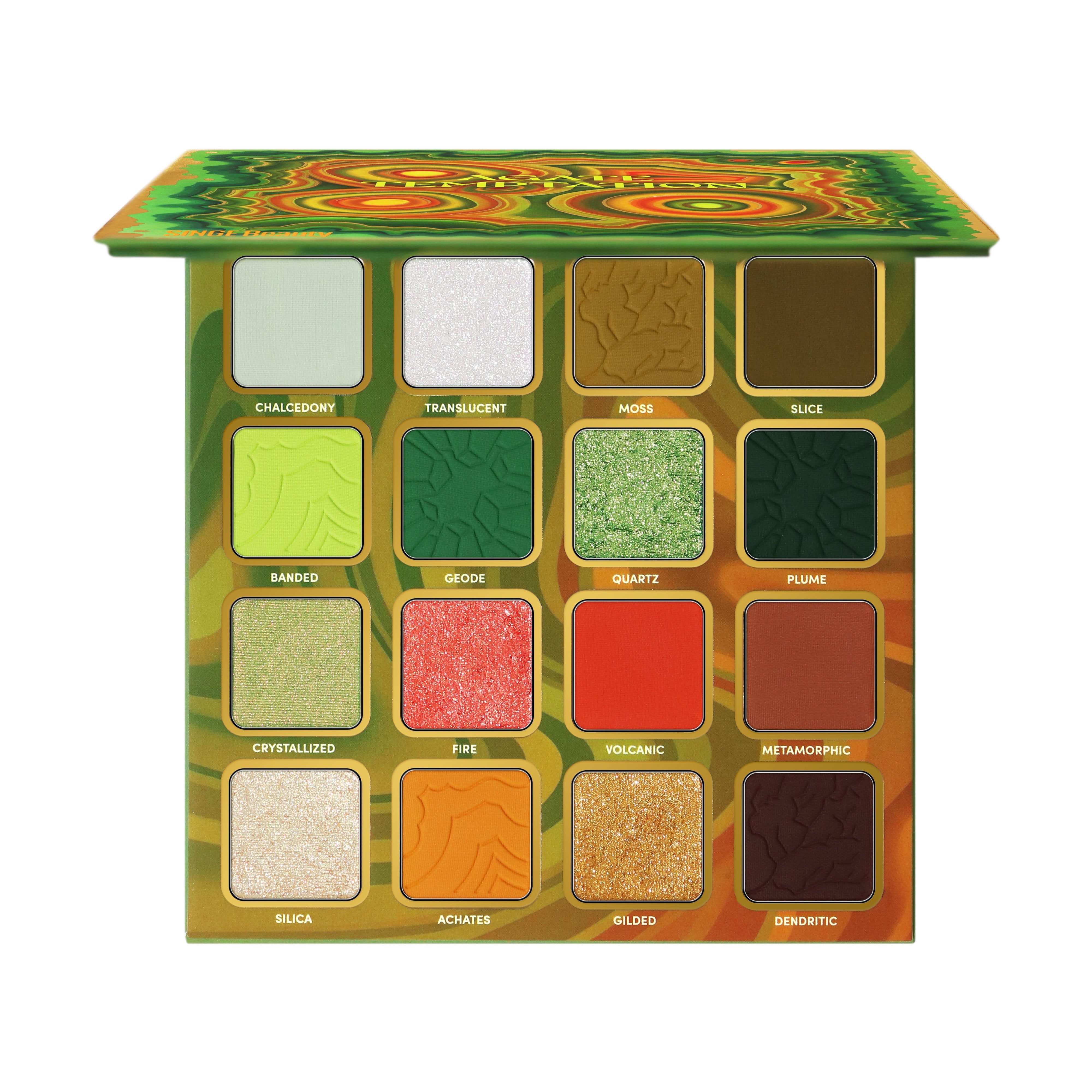 Agate Temptation Eyeshadow Palette - 12 Highly Pigmented Mineral Eyeshadows for Natural & Smoky Eye Makeup | Vegan & Cruelty-Free | Perfect for Day to Night Looks, Parties & Special Occasions