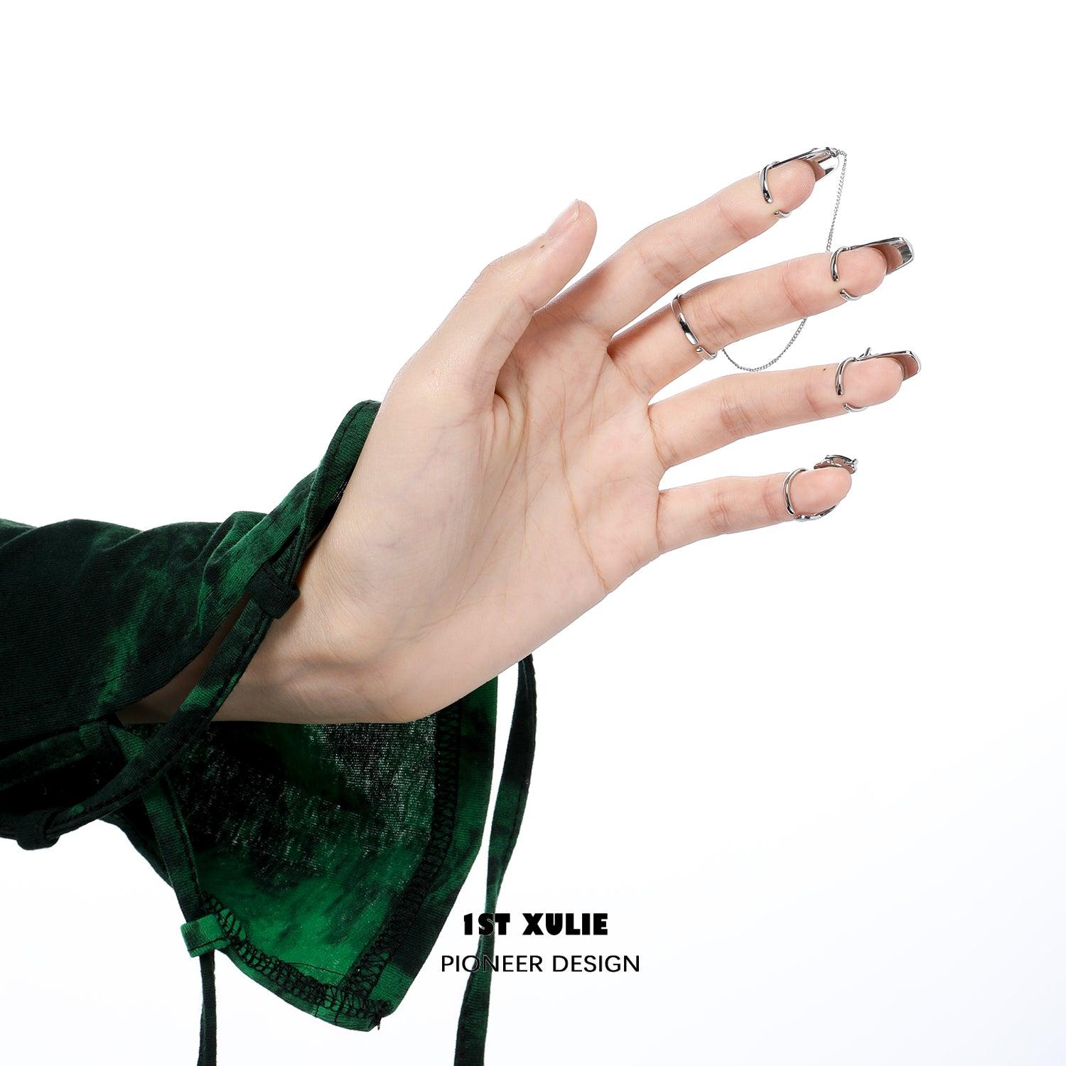 Slytherin House Nail Set Rings - Harry Potter Inspired Jewelry for Women & Girls - Perfect for Cosplay, Halloween Costume & Gift Giving