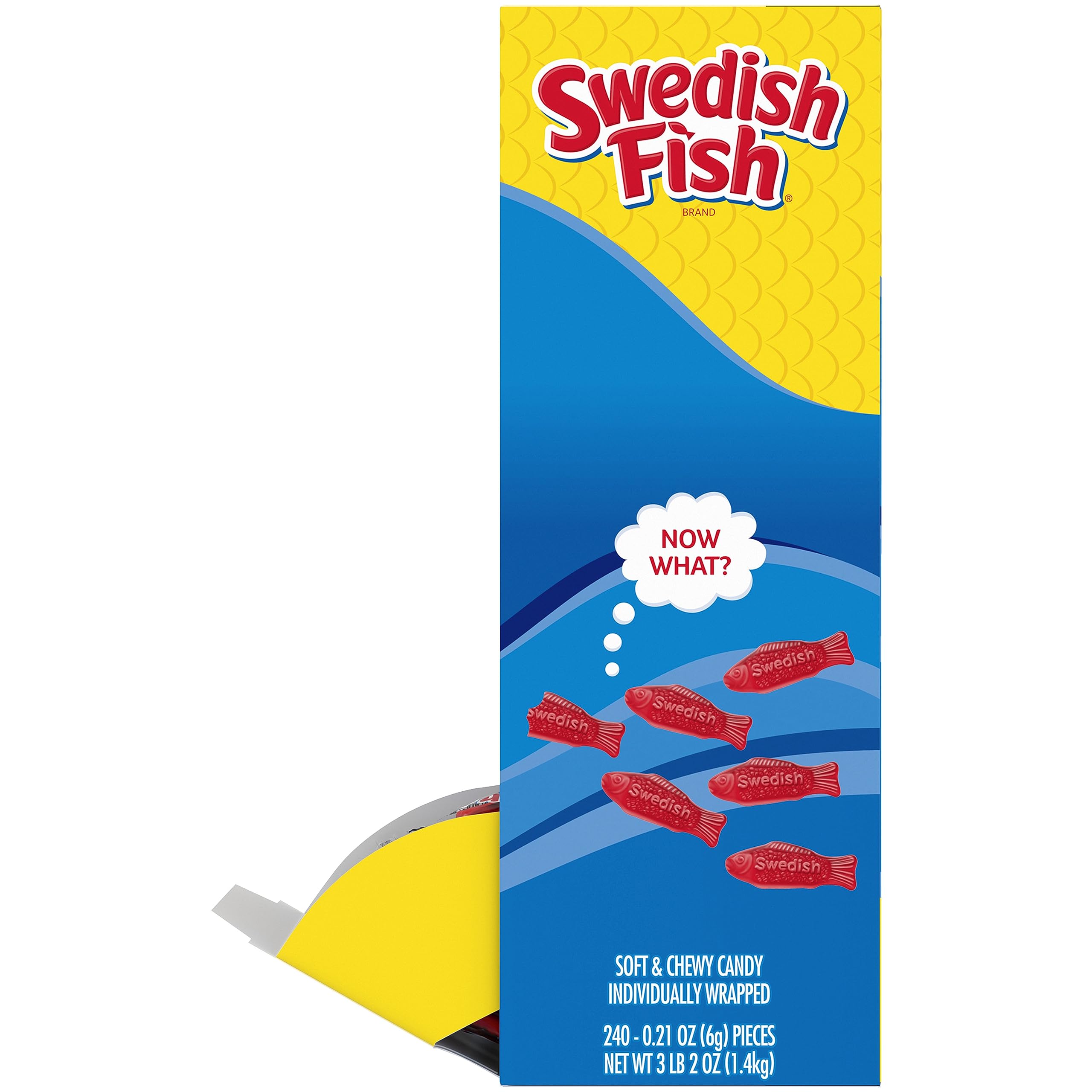 Swedish Fish 240-Piece Grab-and-Go Candy Snacks Box - Bulk Gummy Candy for Office, Party, Movie Night & Road Trips - Perfect Reception Treats & Sweet Snacks