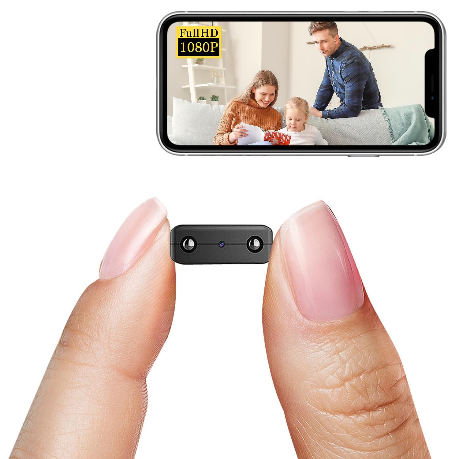 Smallest Wireless WiFi Camera - HD 1080P Mini Spy Camera with Night Vision & Motion Detection | Hidden Camera Detector, Baby Monitor & Nanny Cam | Cloud Storage & Remote Viewing for iOS/Android | Perfect for Home Security, Child Monitoring & Office Surveillance