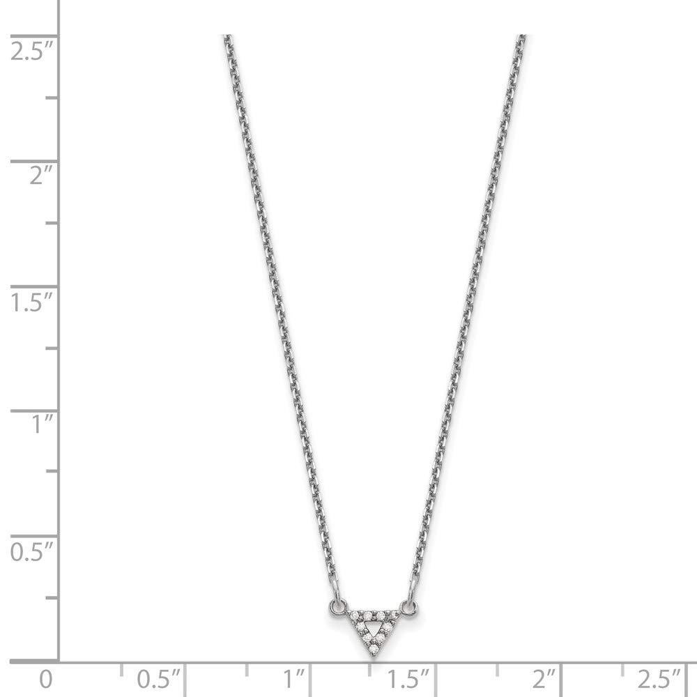 14K White Gold 6mm Triangle Diamond Necklace for Women - Elegant A Quality Jewelry for Parties, Weddings & Special Occasions