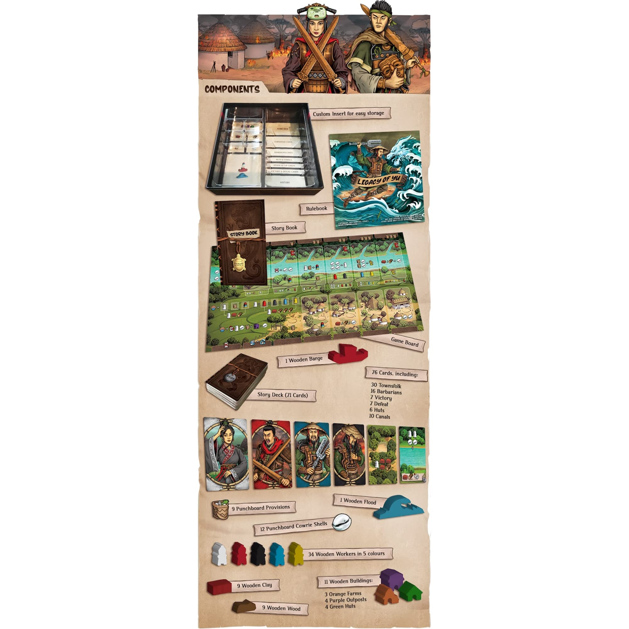 Legacy of Yu - Ancient China Themed Solo Board Game by Garphill Games | Strategy Adventure for 1 Player Ages 14+ | Perfect for Home Game Nights & Solo Gaming Enthusiasts