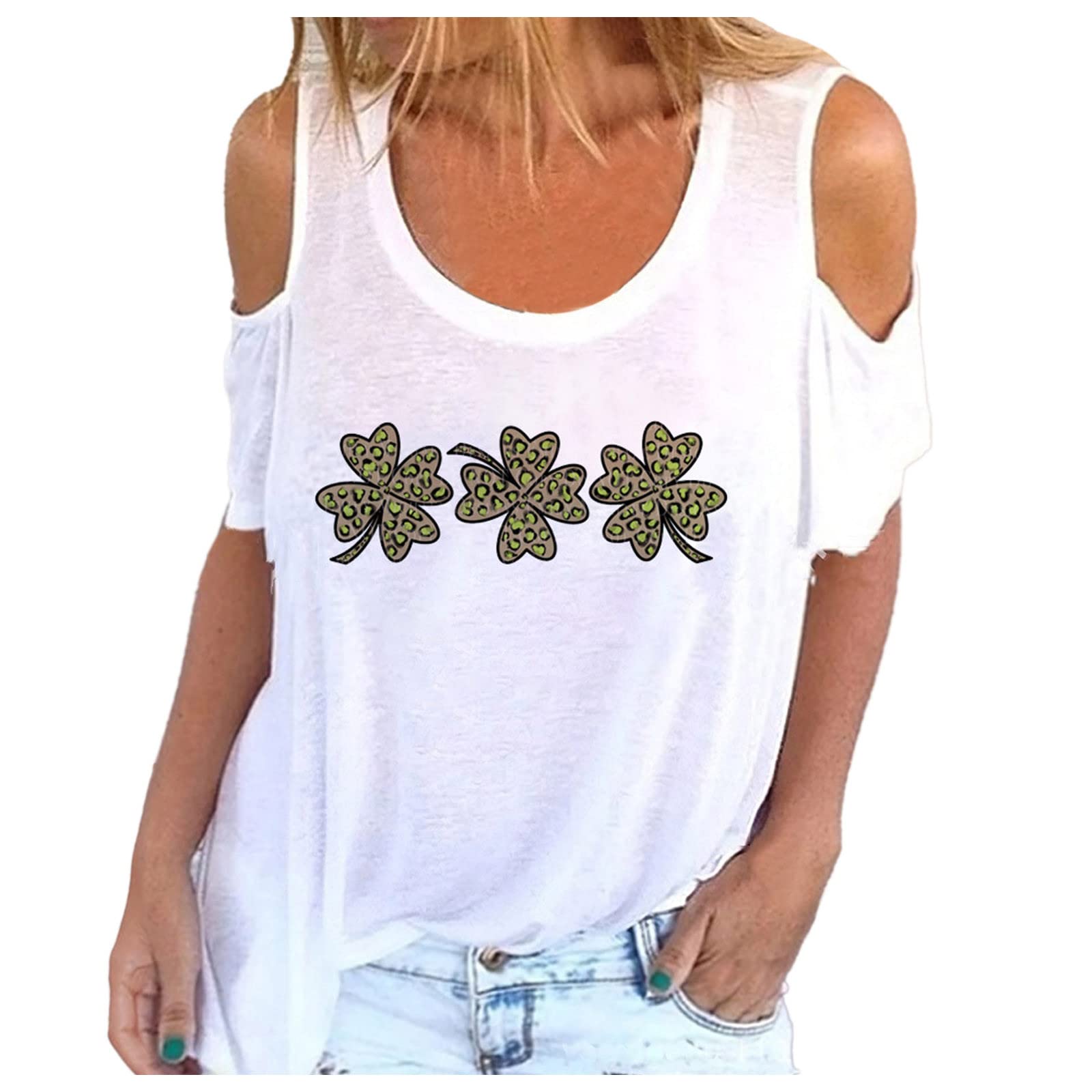 Women's St. Patrick's Day T-Shirts - Short Sleeve Printed Round Neck Casual Loose Fit Top for Holiday Celebration & Everyday Wear