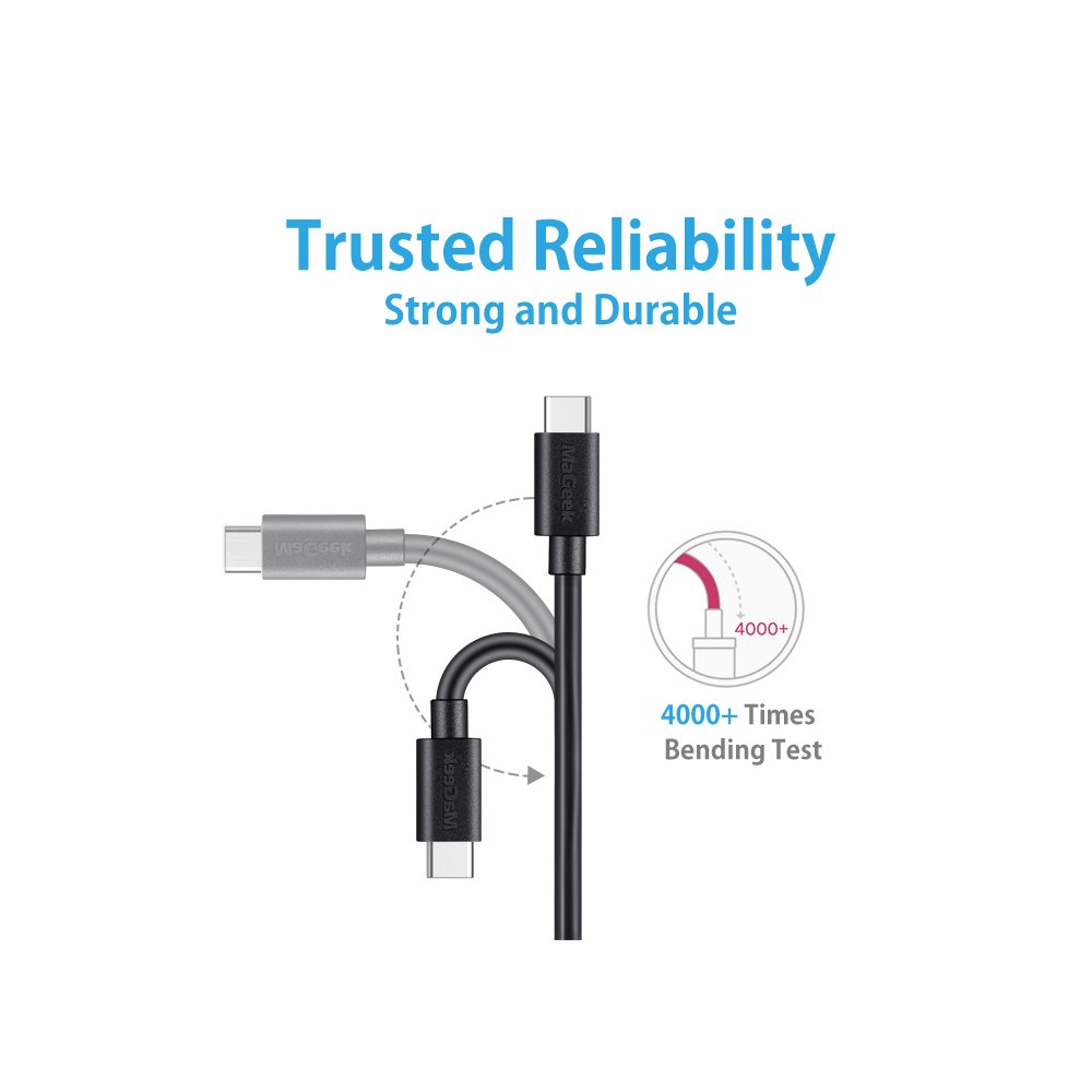 3.3ft USB Type C to USB 3.0 Fast Charging Cable - Compatible with Samsung Galaxy S8/S8+, MacBook, Nintendo Switch, Sony XZ, LG V20/G5/G6, HTC 10 - High Speed Data Sync & Charging for Phones, Laptops, Gaming Consoles (Black) - Perfect for Home, Office & Travel Use