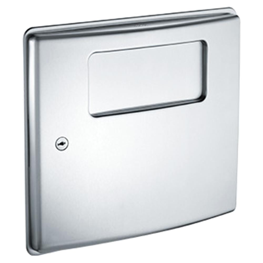 ASI 20470 Roval 1 Gallon Dual Access Recessed Sanitary Napkin Disposal Bin - Satin Finish | Ideal for Restrooms, Hospitals & Public Spaces