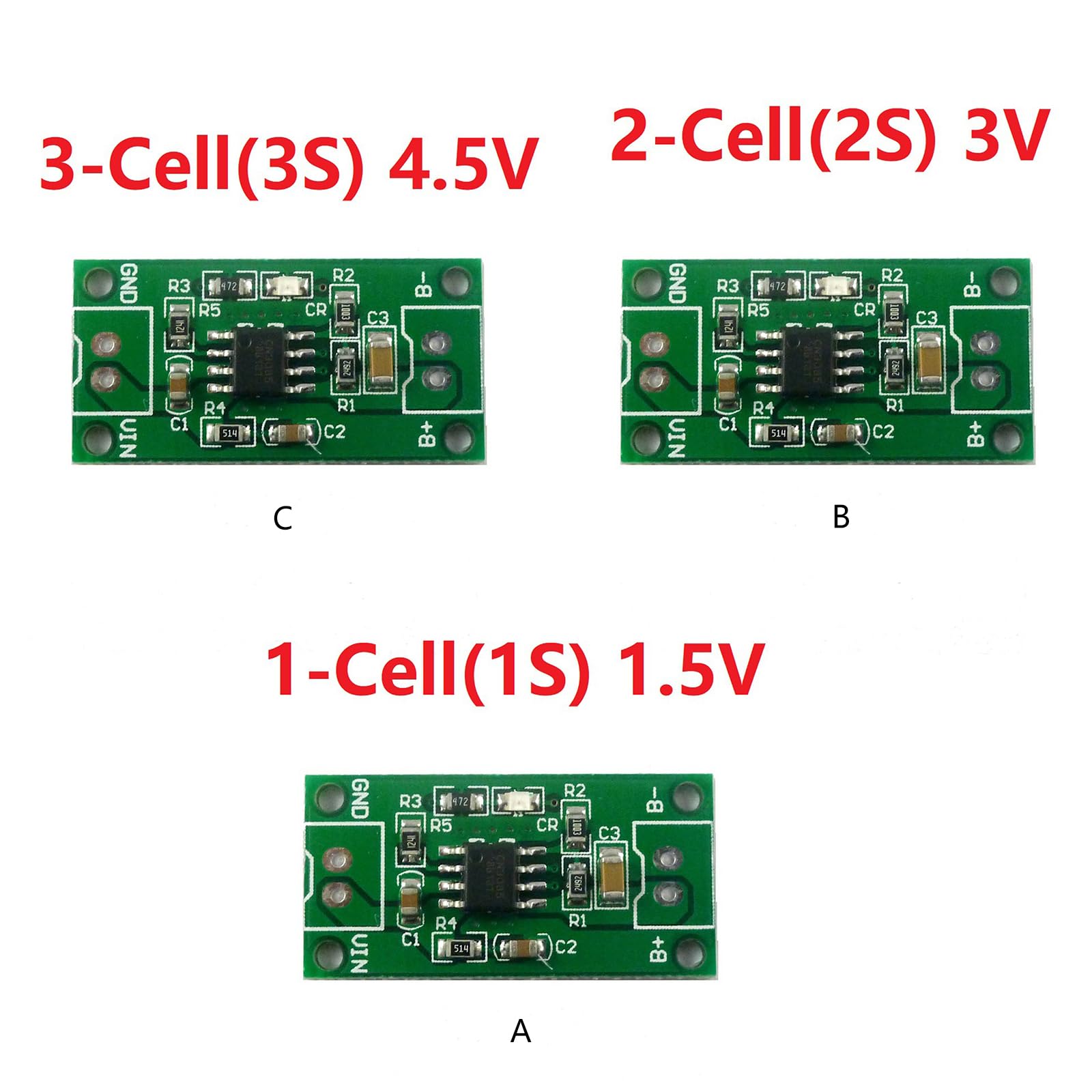 1S 2S 3S NiMH Battery Charger for 1.5V 3V 4.5V - Rechargeable Battery Charging Module Board (Charging Board Not Included) - Perfect for RC Toys, Flashlights, and Electronic Devices