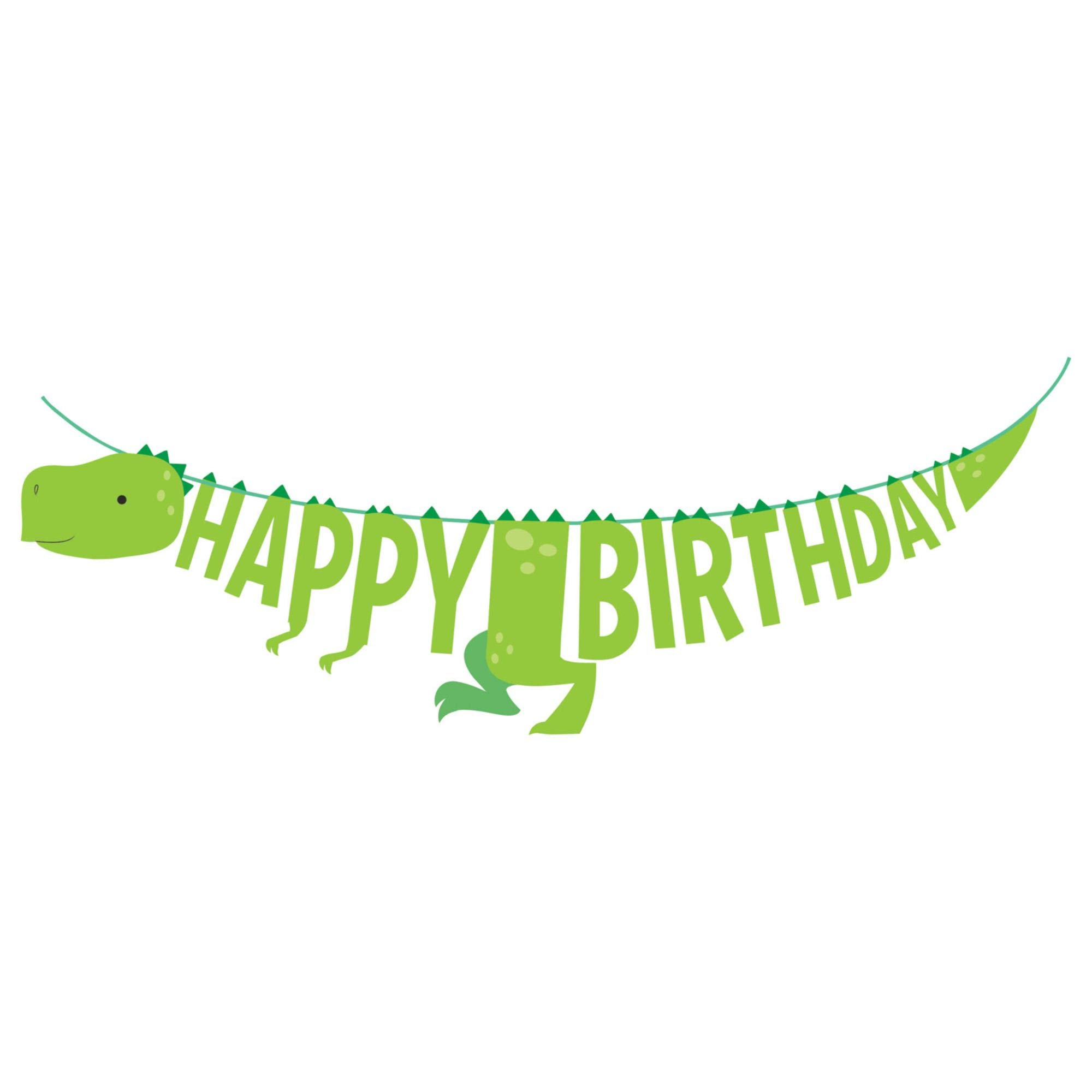 12-Pack Green Happy Birthday Dinosaur Party Banner - 66 Inch Dino Themed Decorations for Boys Birthday Party | Perfect for Kids Room, Classroom Decor & Dinosaur Theme Celebrations