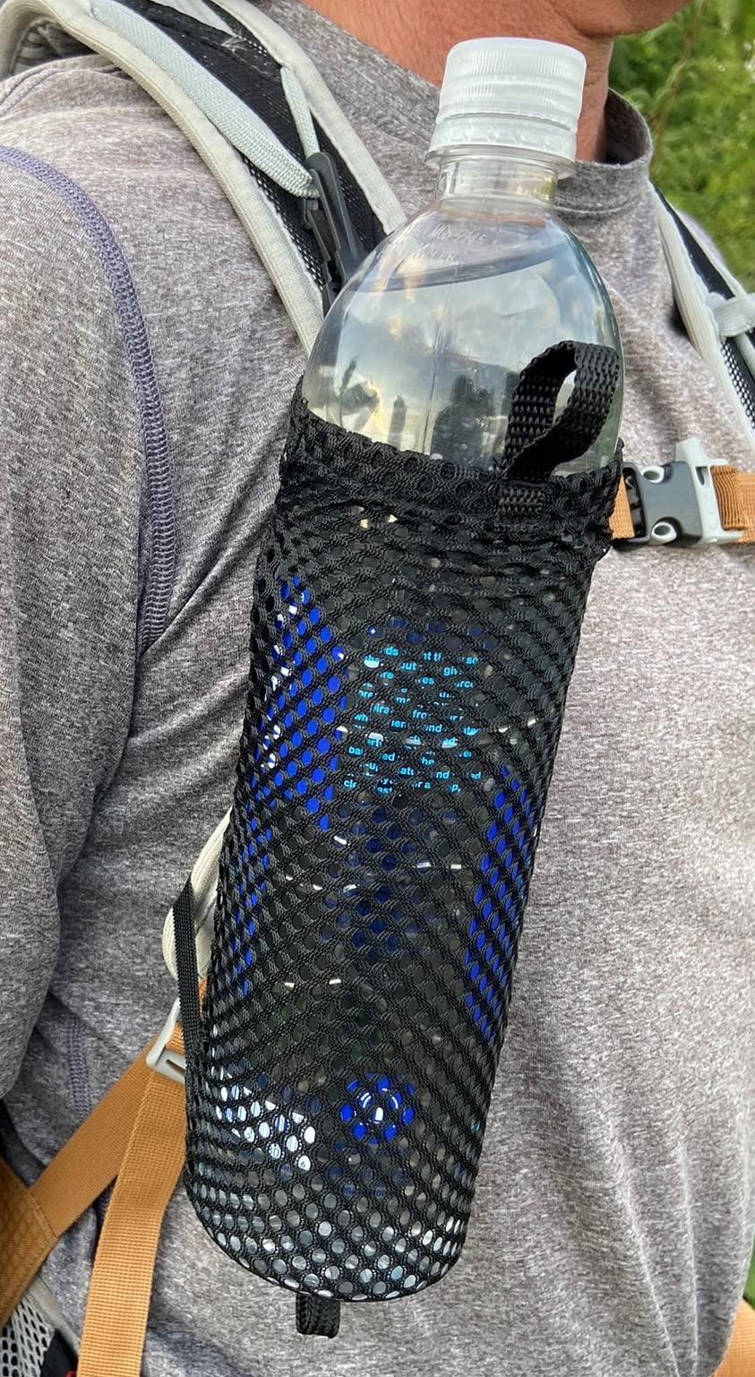 Adjustable Backpack Shoulder Strap Water Bottle Holder - Hands-Free Hydration for Hiking, Running & Travel - Fits Most Standard Water Bottles