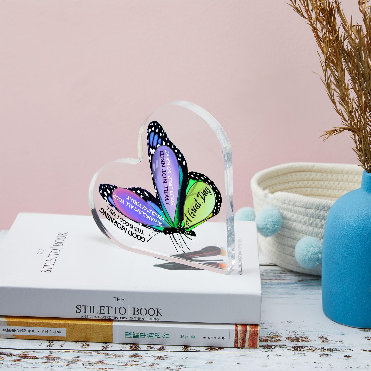 Christian Gifts for Women - Religious Acrylic Heart Plaques with Inspirational Prayers, Birthday Gifts for Mom, Sister & Friends, Positive Office & Home Decor - Perfect for Prayer Corners, Bible Study Groups & Spiritual Encouragement