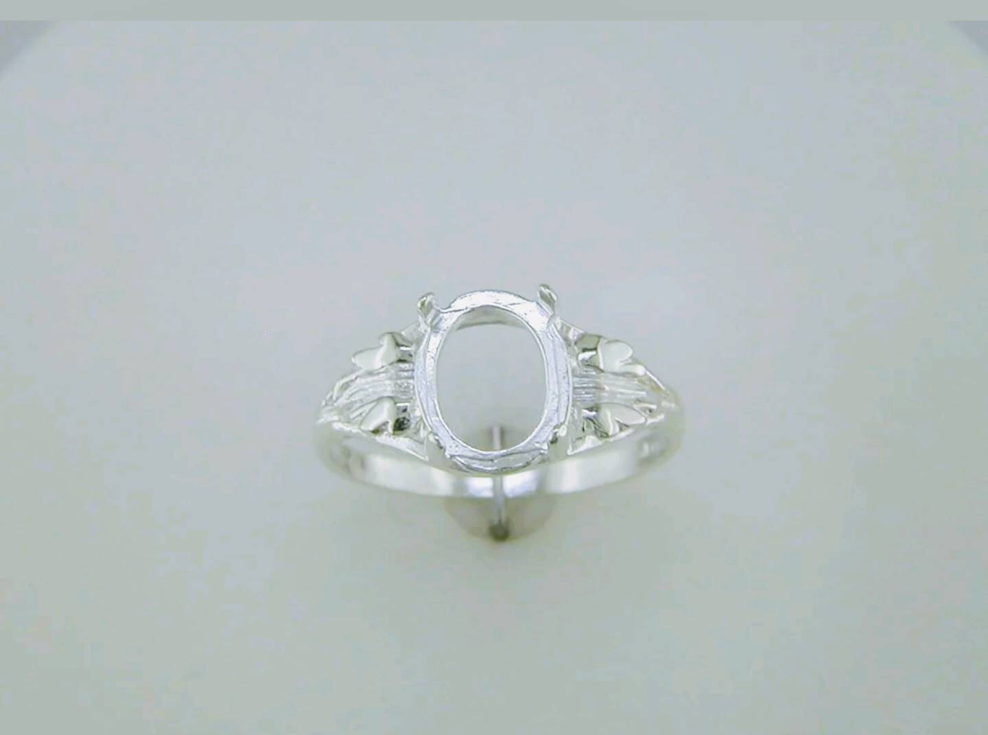 Solid Sterling Silver or 14kt Gold 7x5mm to 12x10mm Oval Cabochon Leaf Ring Setting - Size 5 to 8 (163566/143566) - Perfect for Handmade Jewelry, Nature-Inspired Designs & DIY Crafting