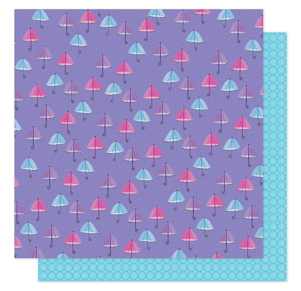 Shimelle Rainy Day Scrapbook Paper - American Crafts Multi-Color Patterned Paper for Card Making, Scrapbooking & DIY Crafts - Perfect for Memory Albums, Journals & Home Decor Projects