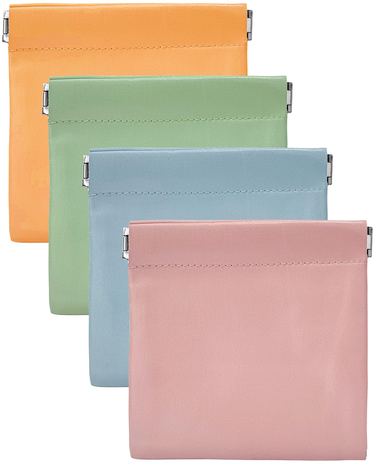 Morandi Color 4-Piece Small Cosmetic Bag Set - Waterproof Travel Makeup Organizer for Jewelry, Lipstick, Earphones | Portable Purse Accessories for Women (Green, Pink, Light Blue, Brown) - Perfect for Daily Use, Travel, and Gift Giving