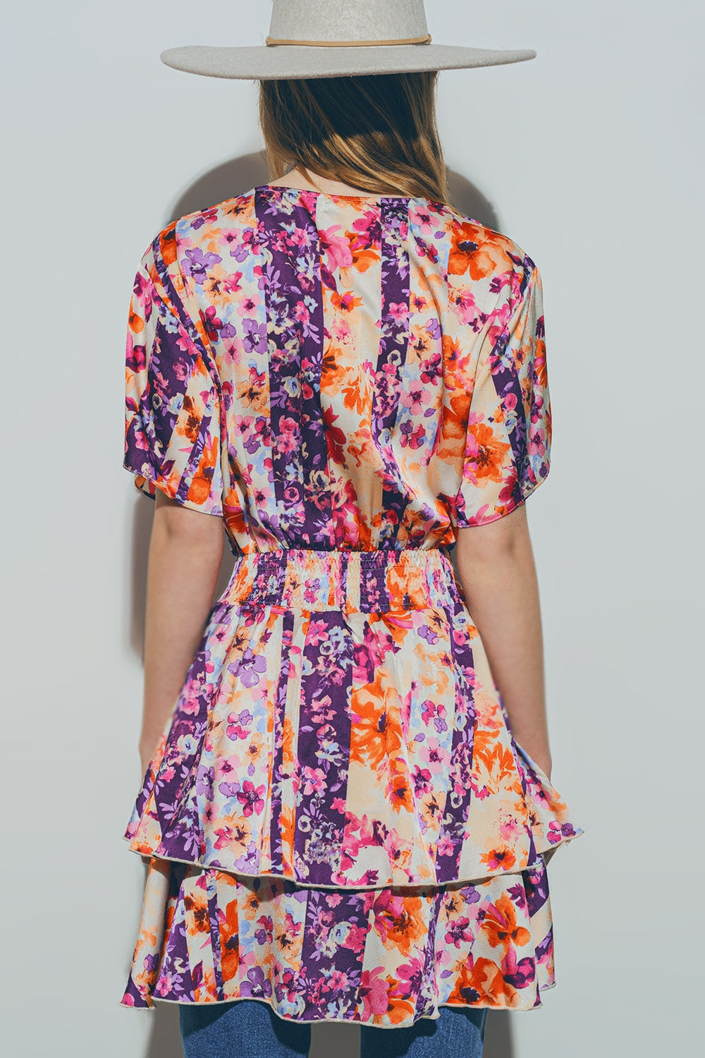 Floral Mini Robe in Multicolor - Lightweight Summer Dress for Beach, Vacation & Casual Wear