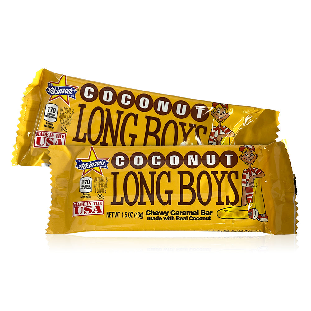 Atkinson Long Boy Coconut Bar - 1.5oz (24 Count) | Delicious Coconut Snack Bars for Hiking, Camping & On-the-Go Energy Boost