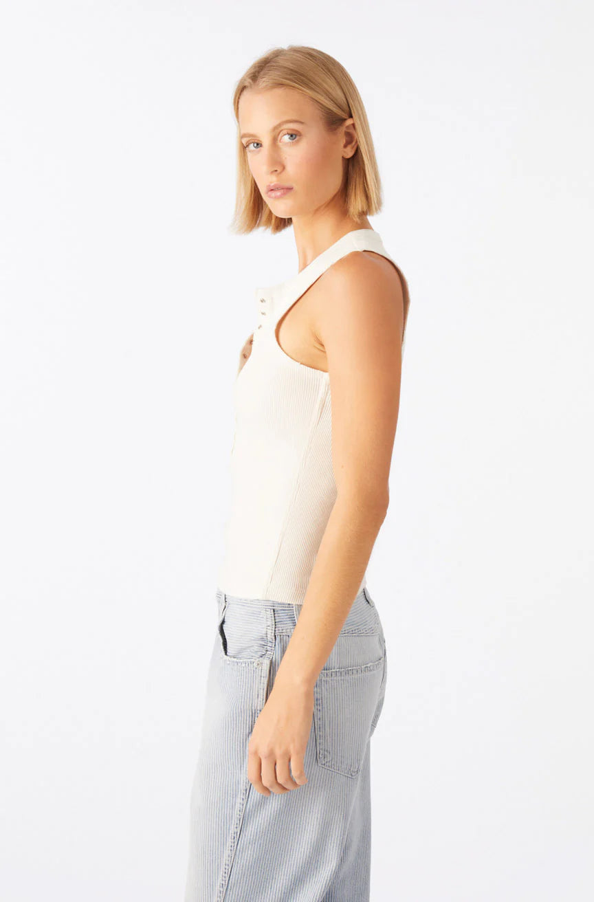 Frances Tank Top - Soft Eggshell Color Women's Casual Shirt for Summer Outfits & Layering