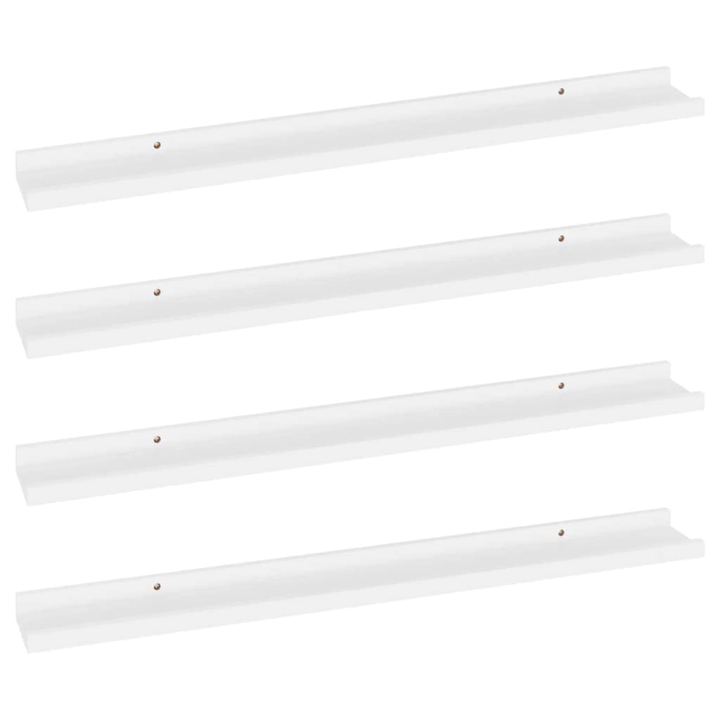 4-Pack White Floating Wall Shelves Set - 31.5