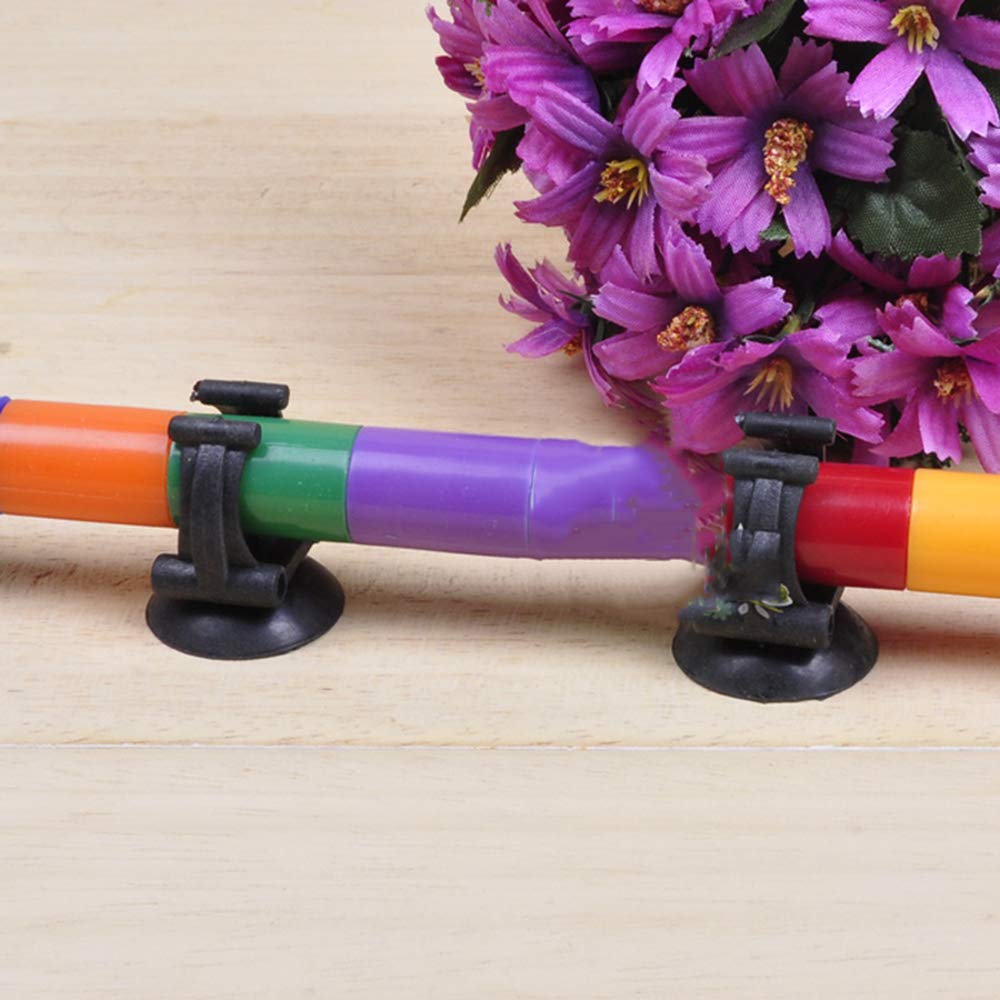 2 Pack Black Suction Cup Fish Tank Heater Holder with Rubber Clip for Aquarium Airline Tubing - Secure Glass Heater Mount for Freshwater & Saltwater Tanks - Pet Fish Supplies for Home & Office Aquariums