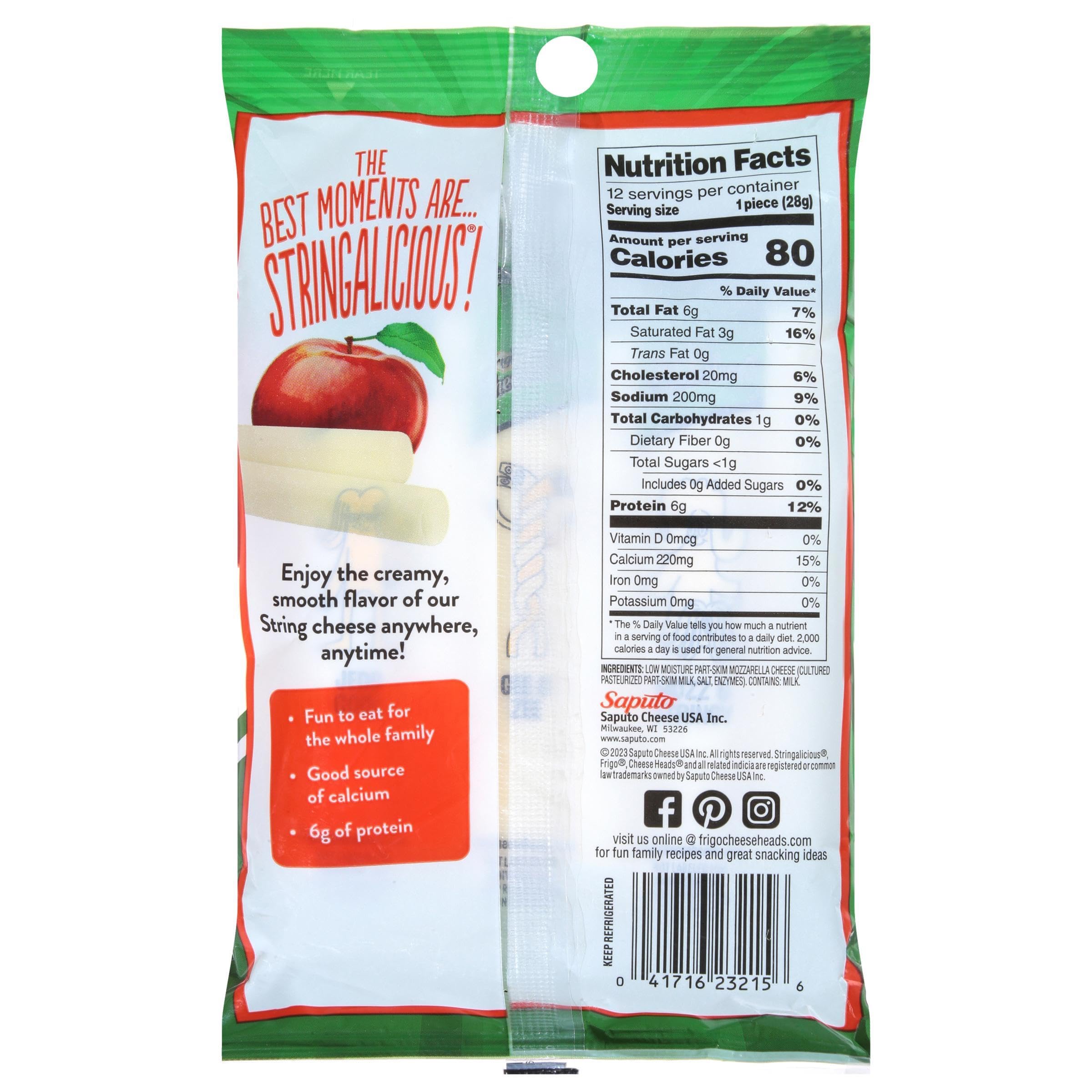 Frigo Cheese Heads String Cheese Snacks - 12 Pack | Mozzarella Cheese Sticks for Kids & Adults | Perfect for Lunches, Parties & Healthy Snacking