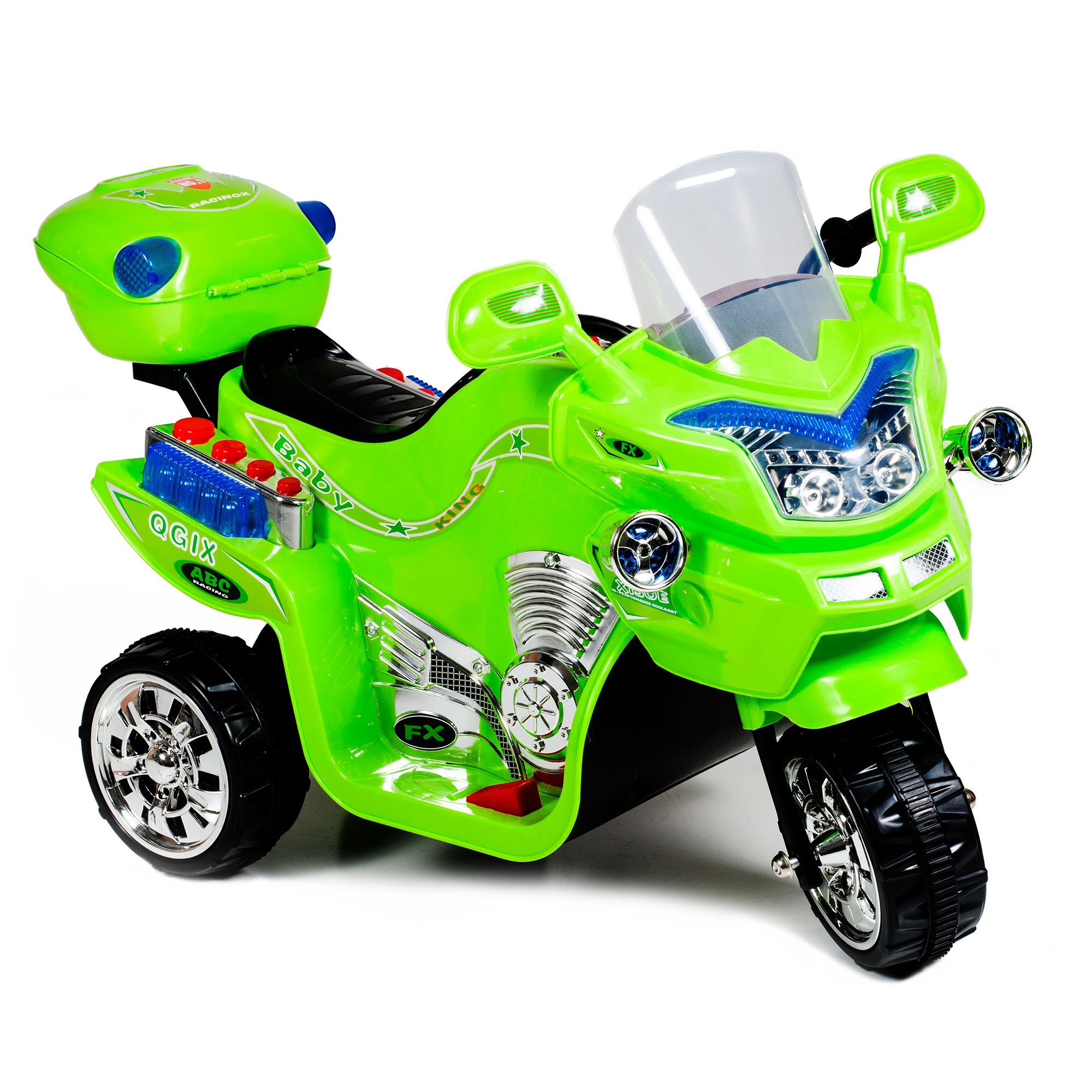 Lil' Rider 3 Wheel Motorcycle Ride On Toy for Kids Ages 2-5 - Battery Powered Electric Toy Bike for Boys & Girls - Green FX (80-KB901G) - Perfect for Indoor & Outdoor Play, Birthday Gifts & Toddler Development
