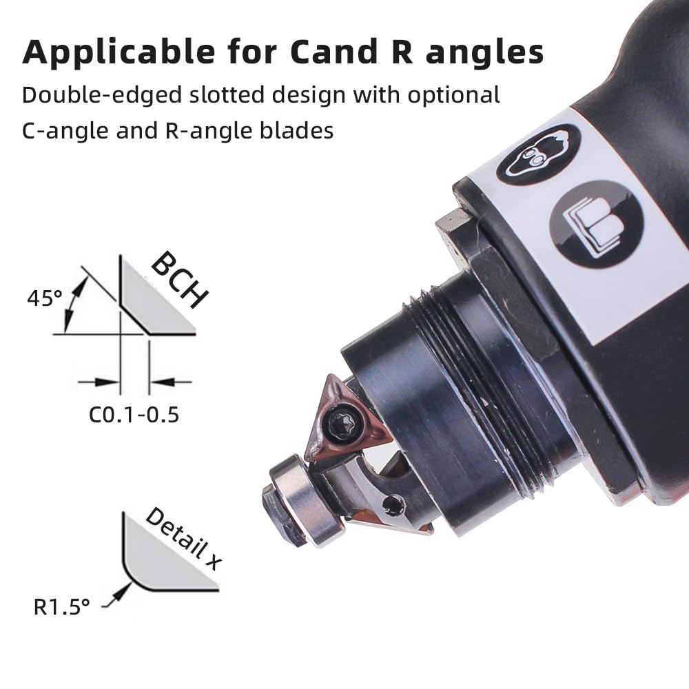 10-Piece Tungsten Alloy Round Angle Insert Set for Mini Chamfering Machine & Lathe Turning Tool - C Angle Holder for Precision Machining | Ideal for Metalworking, Woodworking, and DIY Projects