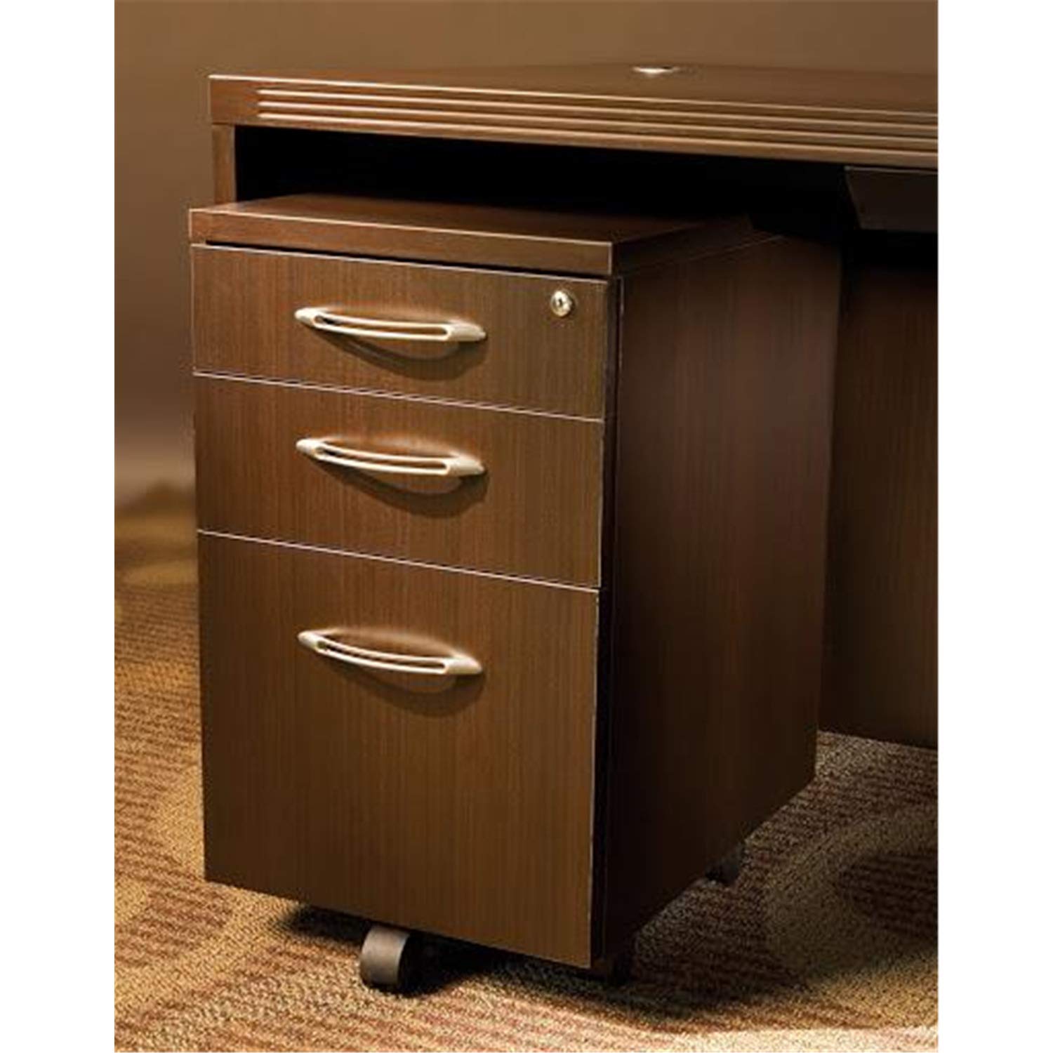 Safco Mayline AMK20LDC Mocha Laminate File Pedestal - 2-Drawer Office Storage Cabinet for Documents & Supplies | Perfect for Home Office, Workplace & Filing Organization