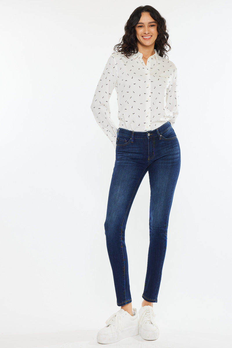 Madison Essentials Mid Rise Super Skinny Jeans for Women - Stretch Denim Pants, Slim Fit Ankle Length - Perfect for Casual Wear, Office & Night Out
