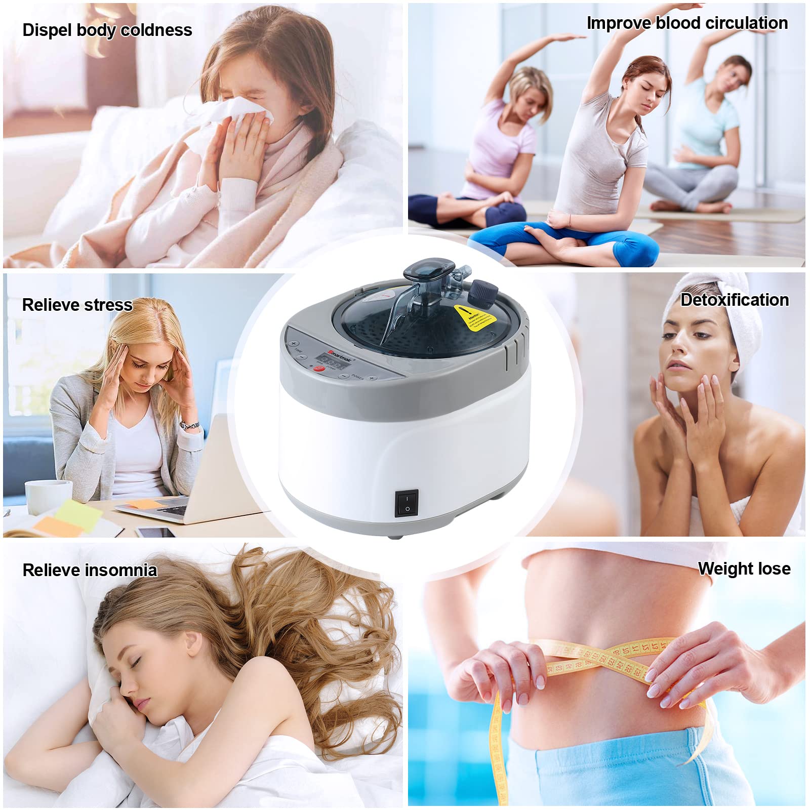 Smartmak Full Size Steam Sauna for Home - 1-2 Person Portable Spa with 4L Steamer, Large Body Relaxation Space (Black/Grey) - Perfect for Stress Relief, Detox & Muscle Recovery After Workout