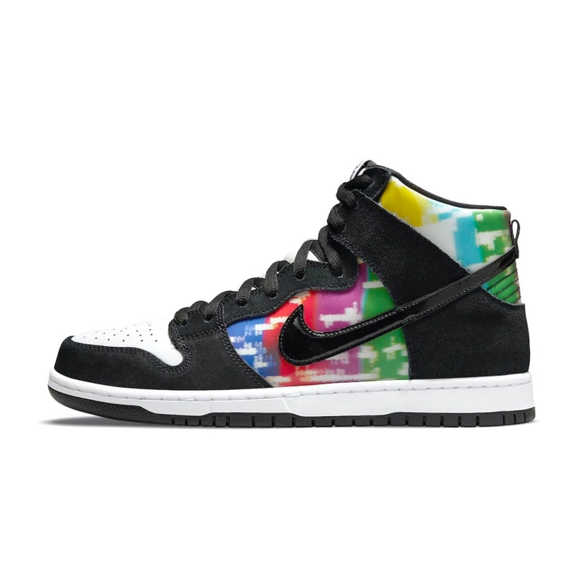 Nike SB Dunk High Pro TV Signal Black White Multi Panda Sneakers - Men's Basketball Shoes for Skateboarding & Streetwear Fashion