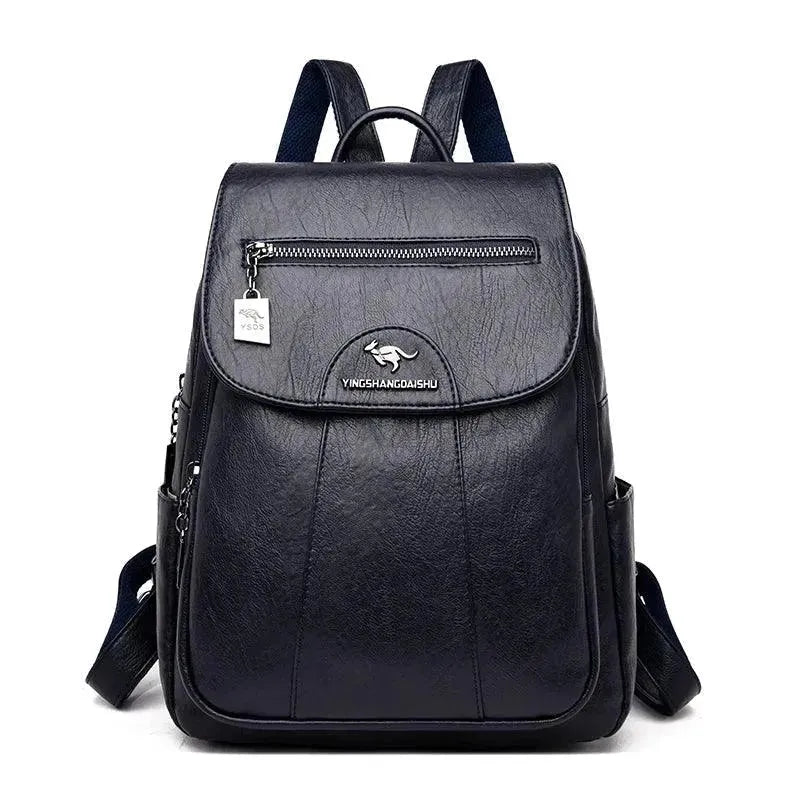 Vintage Soft Leather Women's Backpack - Stylish & Durable Purse for College, Travel & Everyday Use