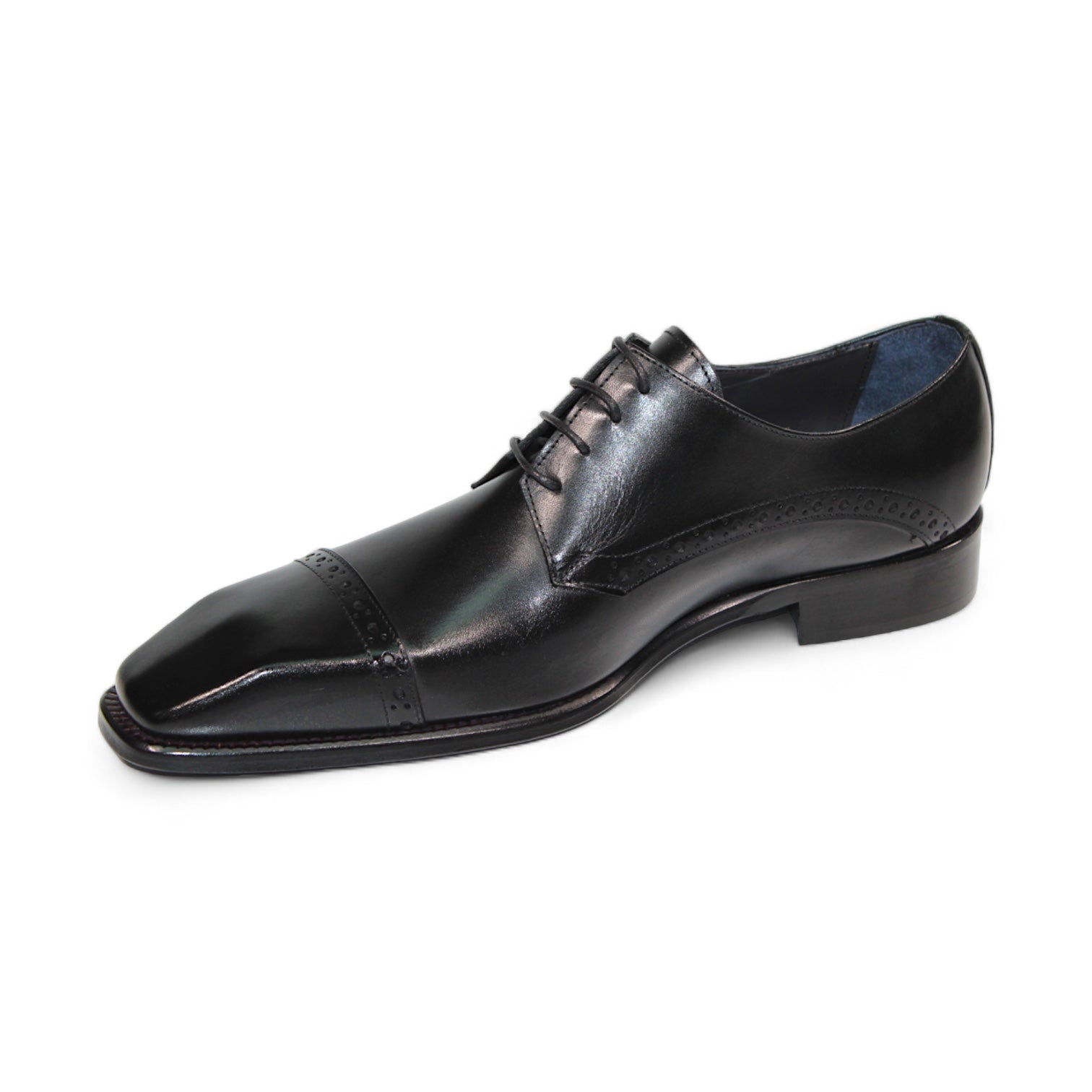 Duca Di Matiste Lombardi Black Leather Dress Shoes for Men - Formal Business & Wedding Oxfords - Premium Italian Handcrafted Loafers