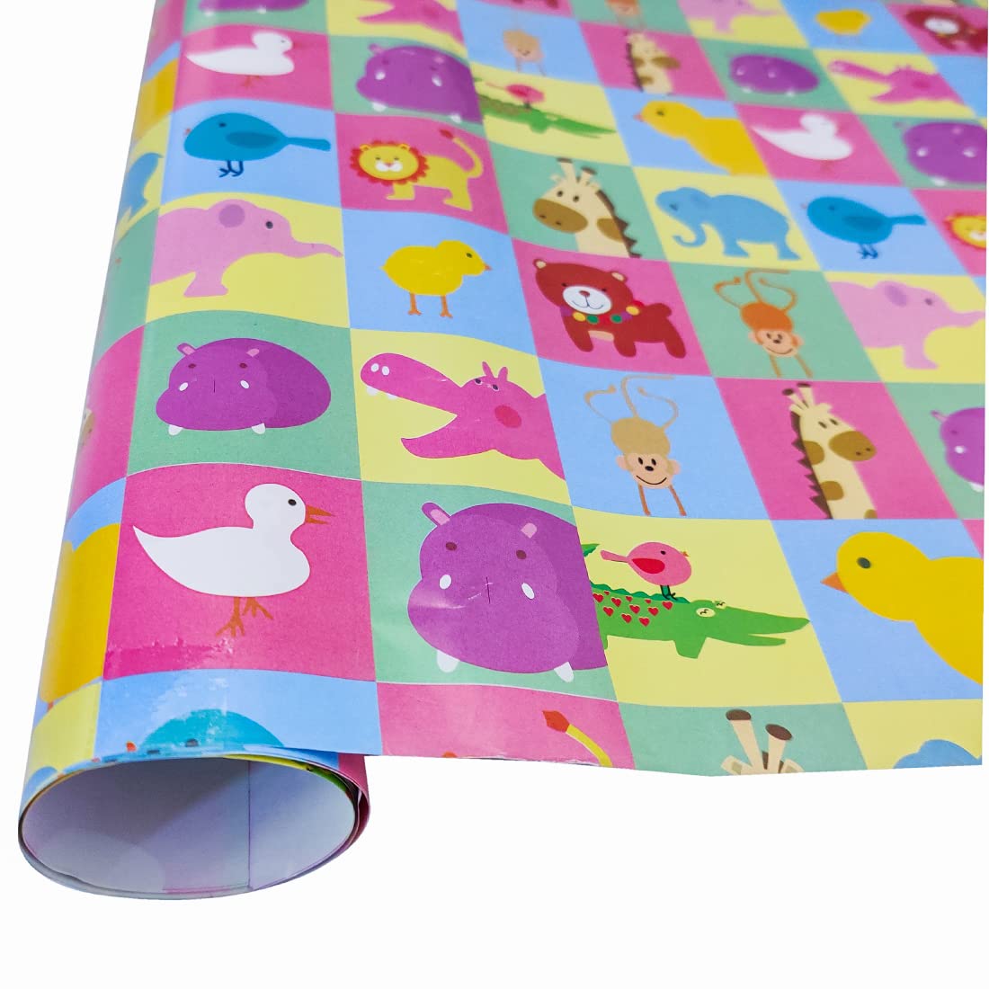 BonZeal 20-Sheet Multicolor Animal Print Gift Wrapping Paper Roll - Perfect for Birthday, Christmas, and Holiday Presents