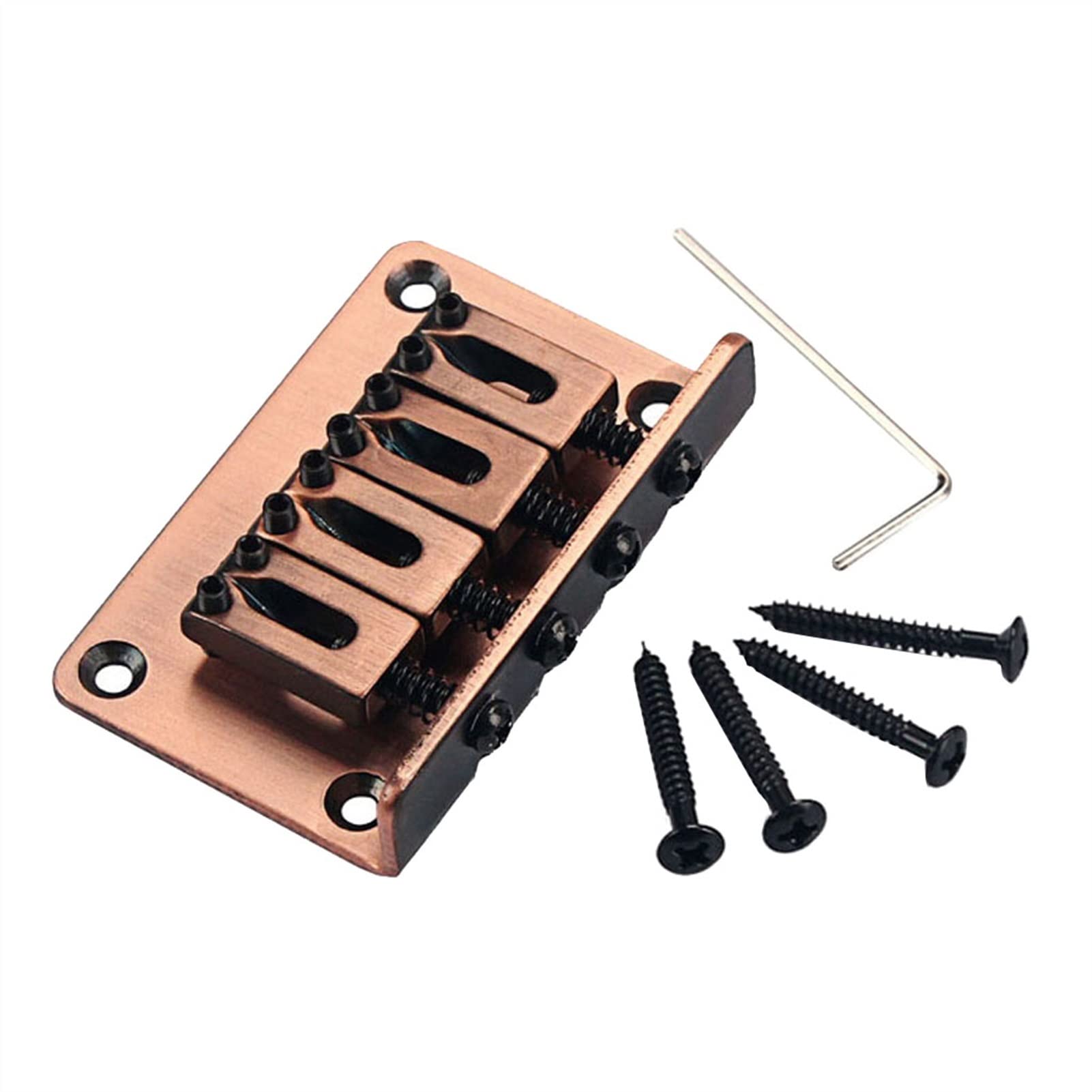 1 Pack 4-String Electric Guitar Bridge Tailpiece with Screws & Wrench - Replacement Part for DIY Guitar Repair & Setup | Perfect for Gibson, Fender & Les Paul Style Guitars