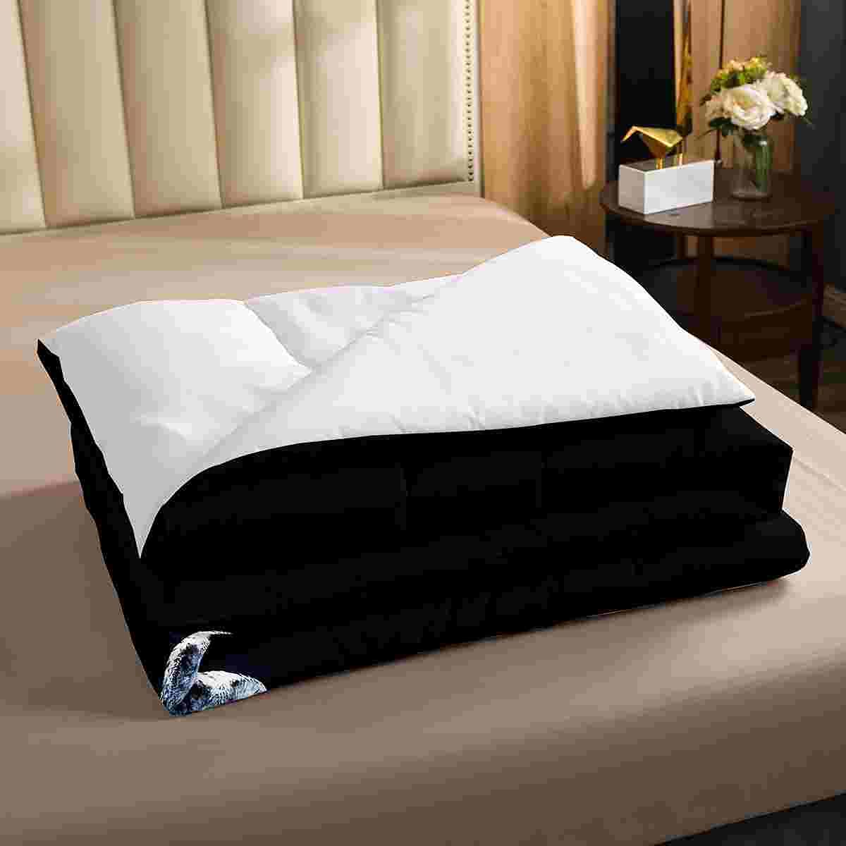3D Flying Owl Pattern Comforter Set - Full Size Black Animal Print Bedding for Kids & Adults | Soft Duvet Cover with Bird Decor for Cozy Bedroom & Nursery Room Decor
