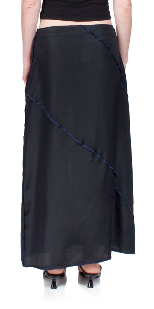 Stylish Deconstructed Midi Skirt in Black - Perfect for Casual Outings, Office Wear & Evening Events