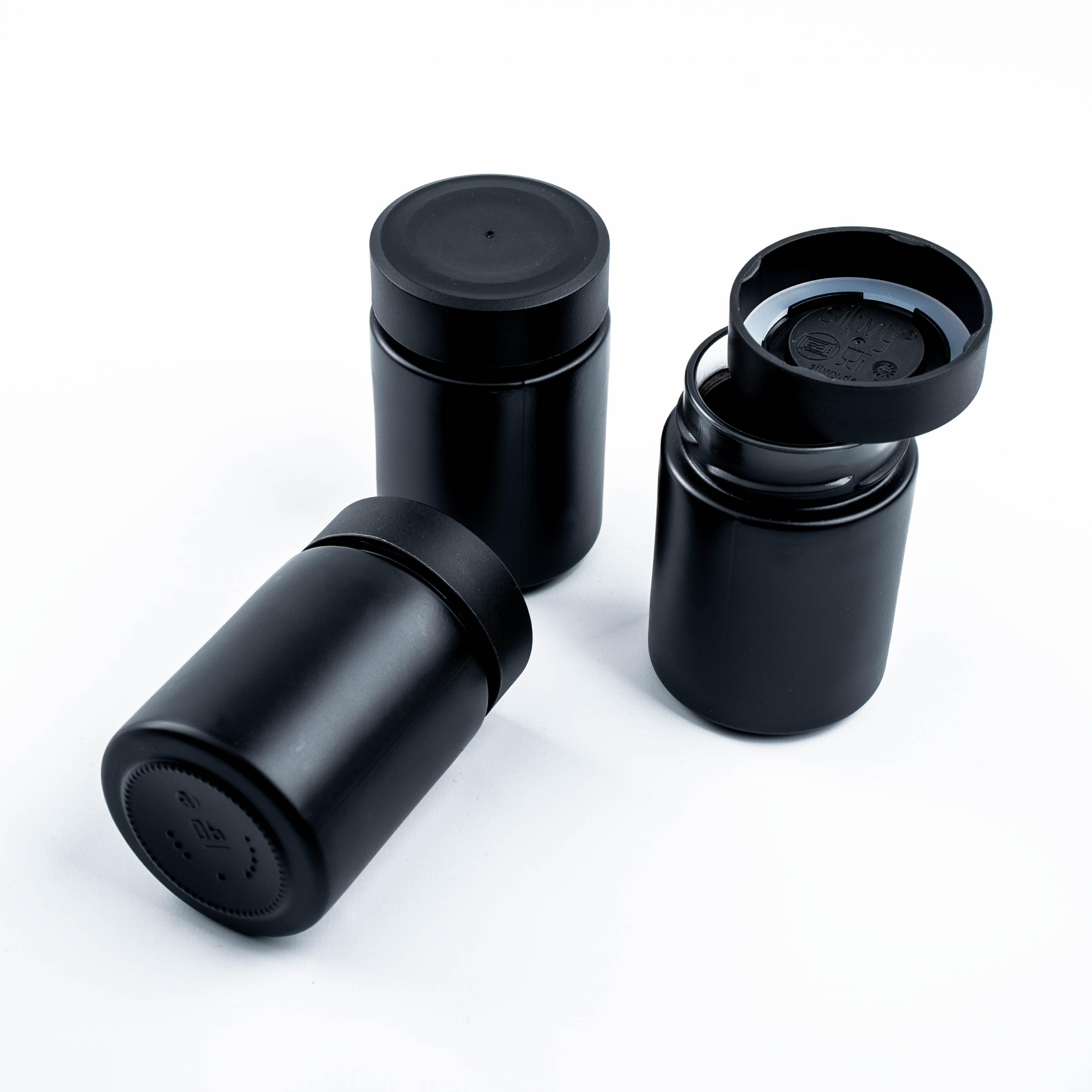 Premium ALL BLACK Magnetic Spice Jars 192ml with Black Strip - Ideal for Kitchen Organization & Spice Storage