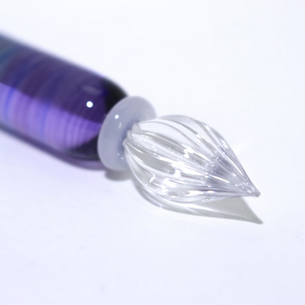 Japanese Glass Dip Pen - Rainbow, Short, Purple to Pink Gradient - Perfect Calligraphy & Handwriting Tool - Ideal Gift for Writers, Artists & Stationery Lovers - Great for Journaling, Letter Writing & Creative Projects