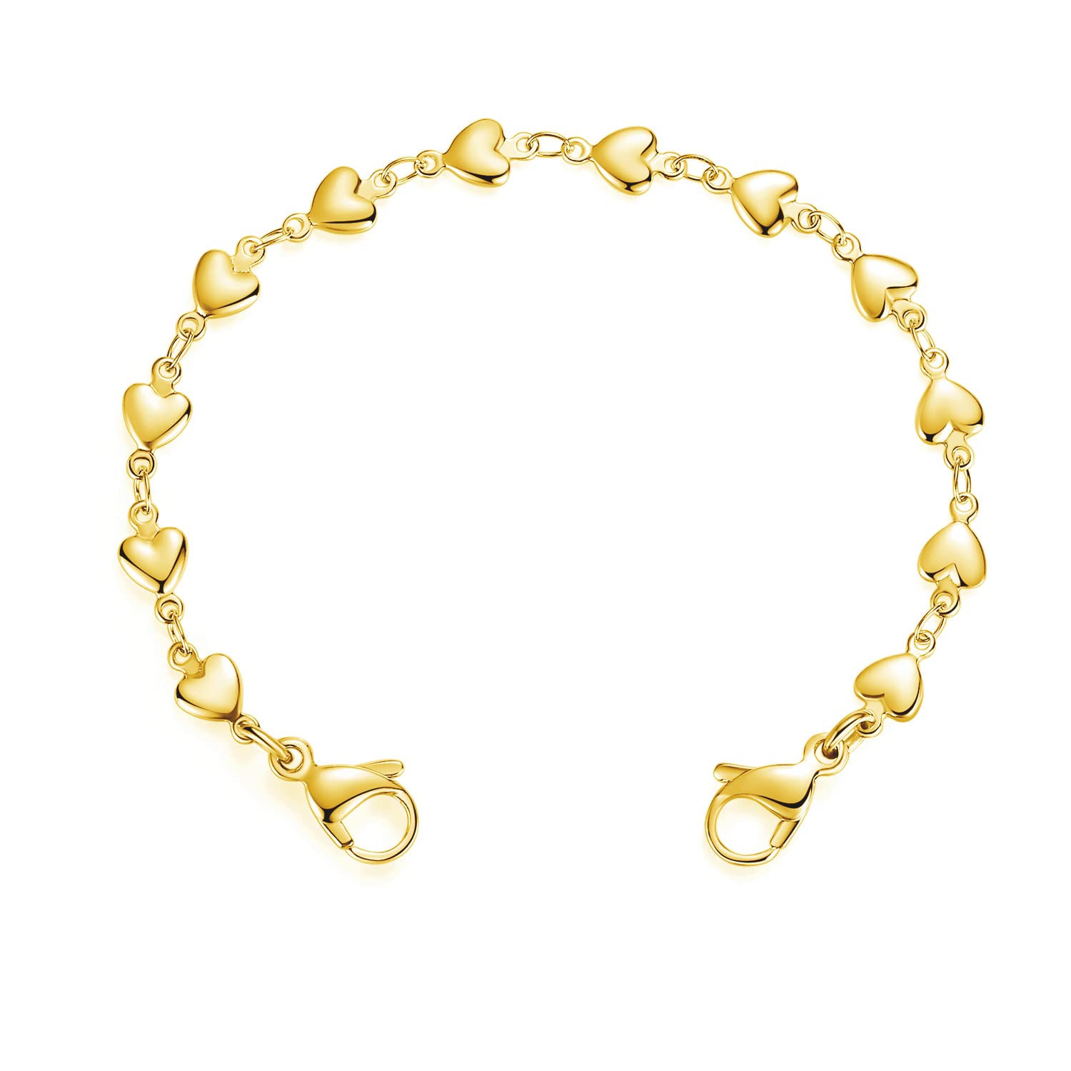 LinnaLove Heart Link Stainless Steel Medical ID Bracelet - Interchangeable Charms for Women & Men - Perfect for Allergies, Diabetes & Emergency Medical Alert (Ideal for Daily Wear & Travel)