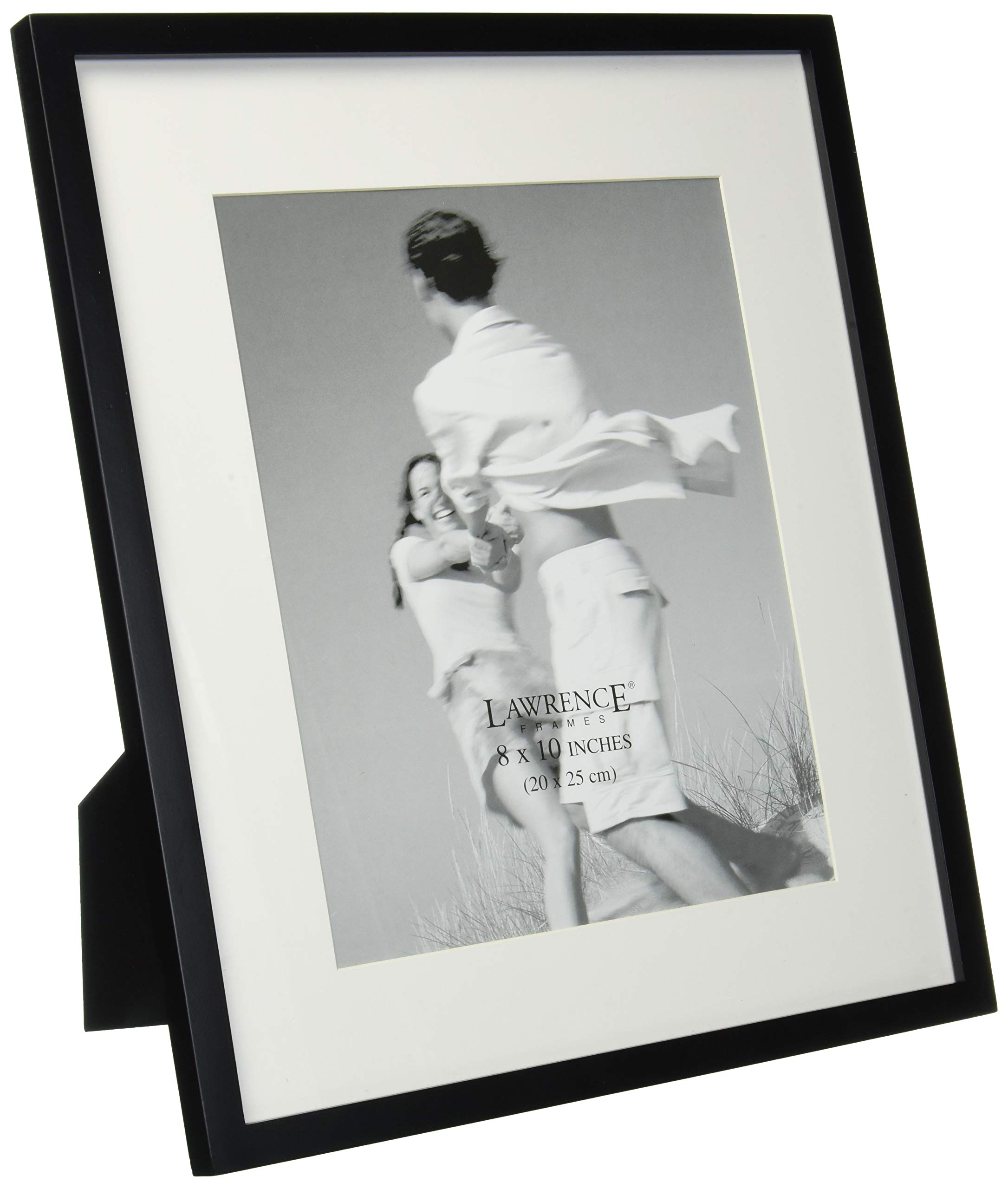 Lawrence Frames Black Wood 11x13 Picture Frame with 8x10 Mat - Perfect for Wall Decor, Home Office & Living Room Displays